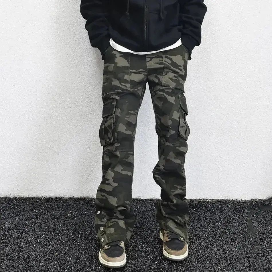 Japanese Brand Cargo camouflage trousers casual baggy pockets wide leg Size US 32 / EU 48 - 5 Thumbnail