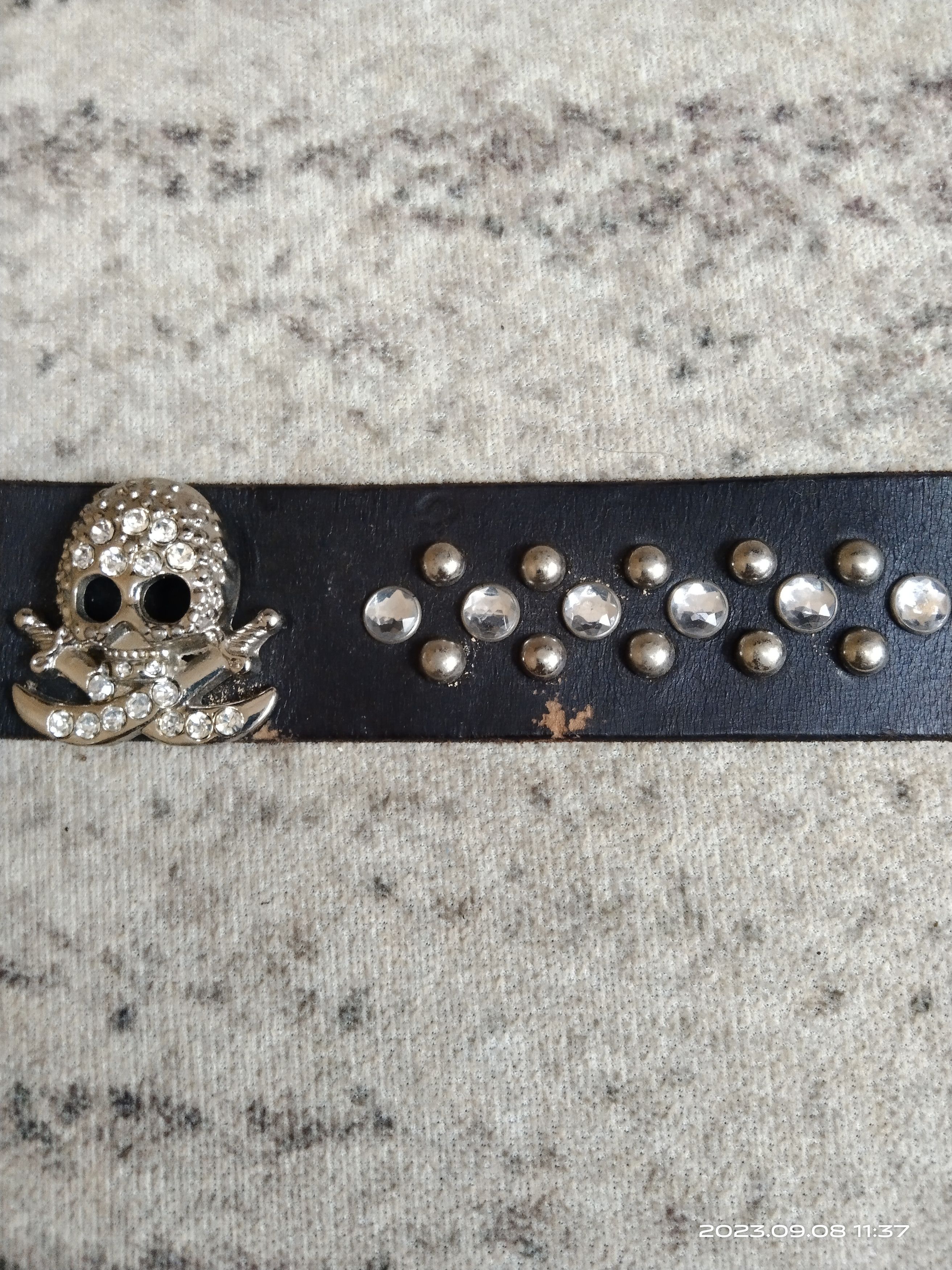 Leather SiCK LEATHER BELT SWAROVSKI SKULL PIRATEs(SIZE 28-33 INCH) Size ONE SIZE - 6 Thumbnail