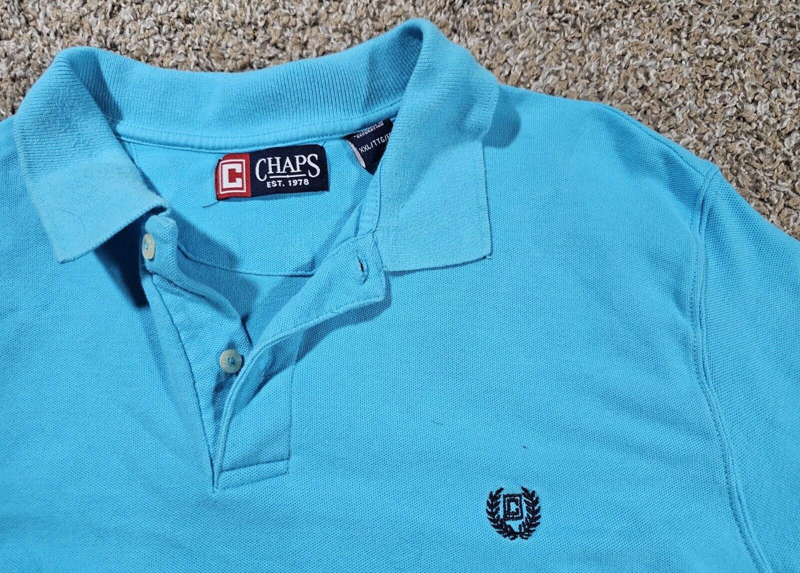 Chaps CHAPS Golf 2 Button POLO Shirt Light Blue Casual - Mens 2XL Size US XXL / EU 58 / 5 - 2 Thumbnail