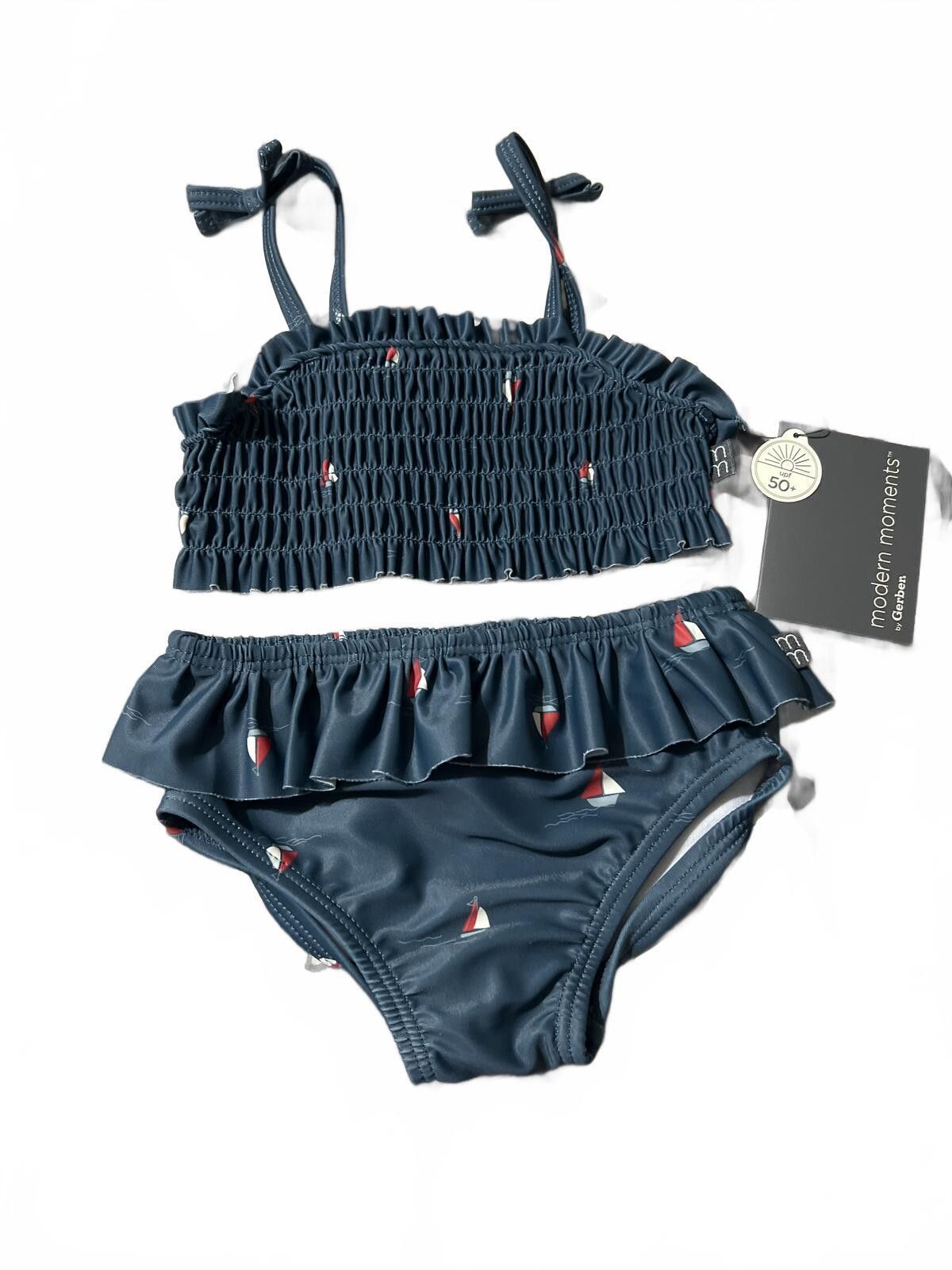 Other Modern Moments Baby Girls Navy Blue Two-Piece Swimsuit 18M Size ONE SIZE - 2 Thumbnail