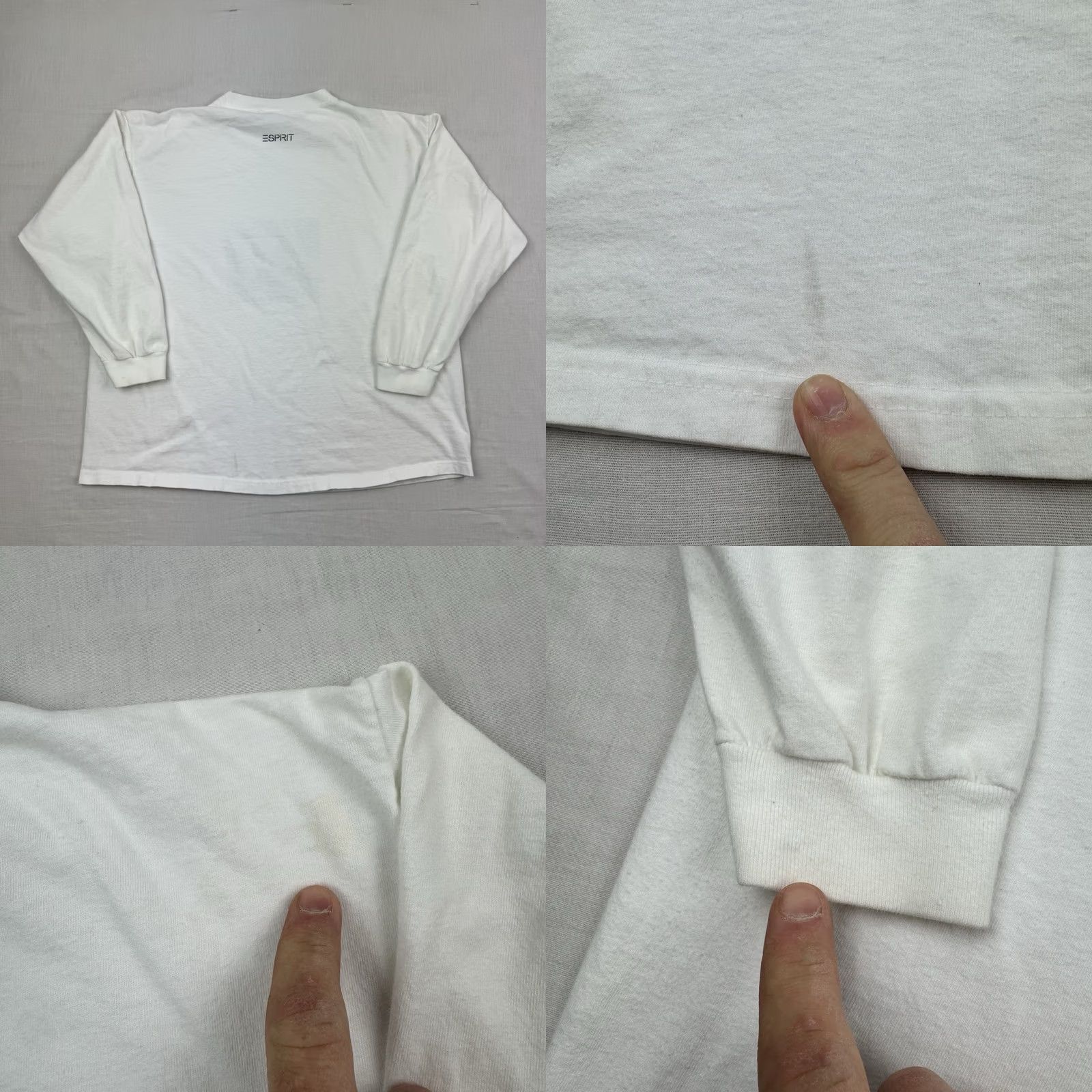 Esprit VINTAGE Esprit Long Sleeve Shirt Womens M White Hipster 80s 90s Casual Mens Womens Boys Girls Size M / US 6-8 / IT 42-44 - 9 Thumbnail