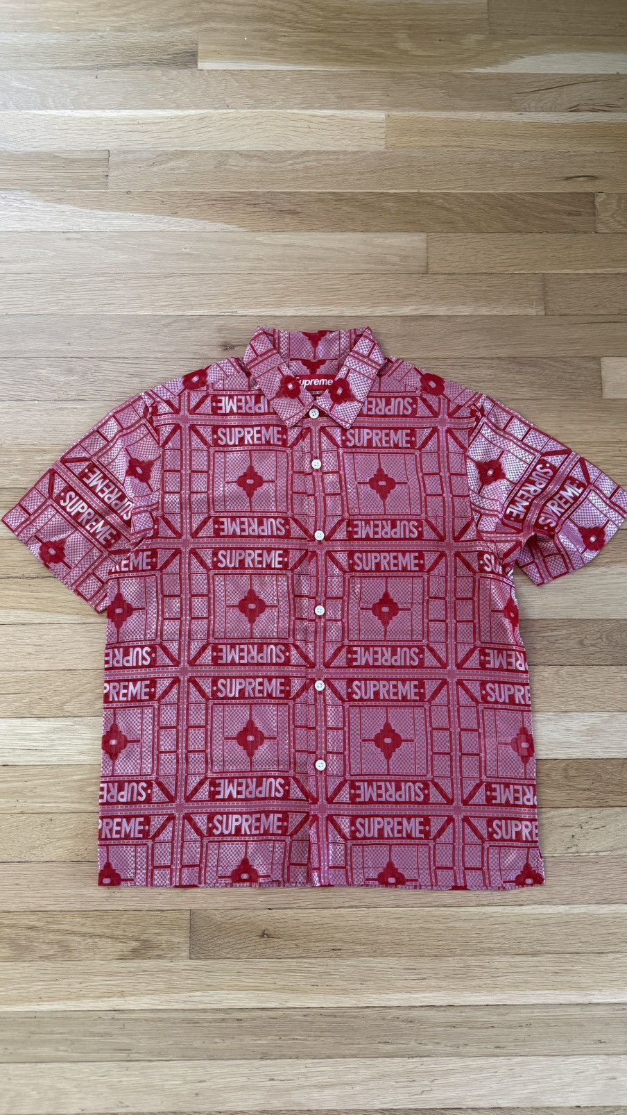 Supreme Supreme Tray Jacquard Shirt Red Small 2024 Size US S / EU 44-46 / 1 - 1 Thumbnail