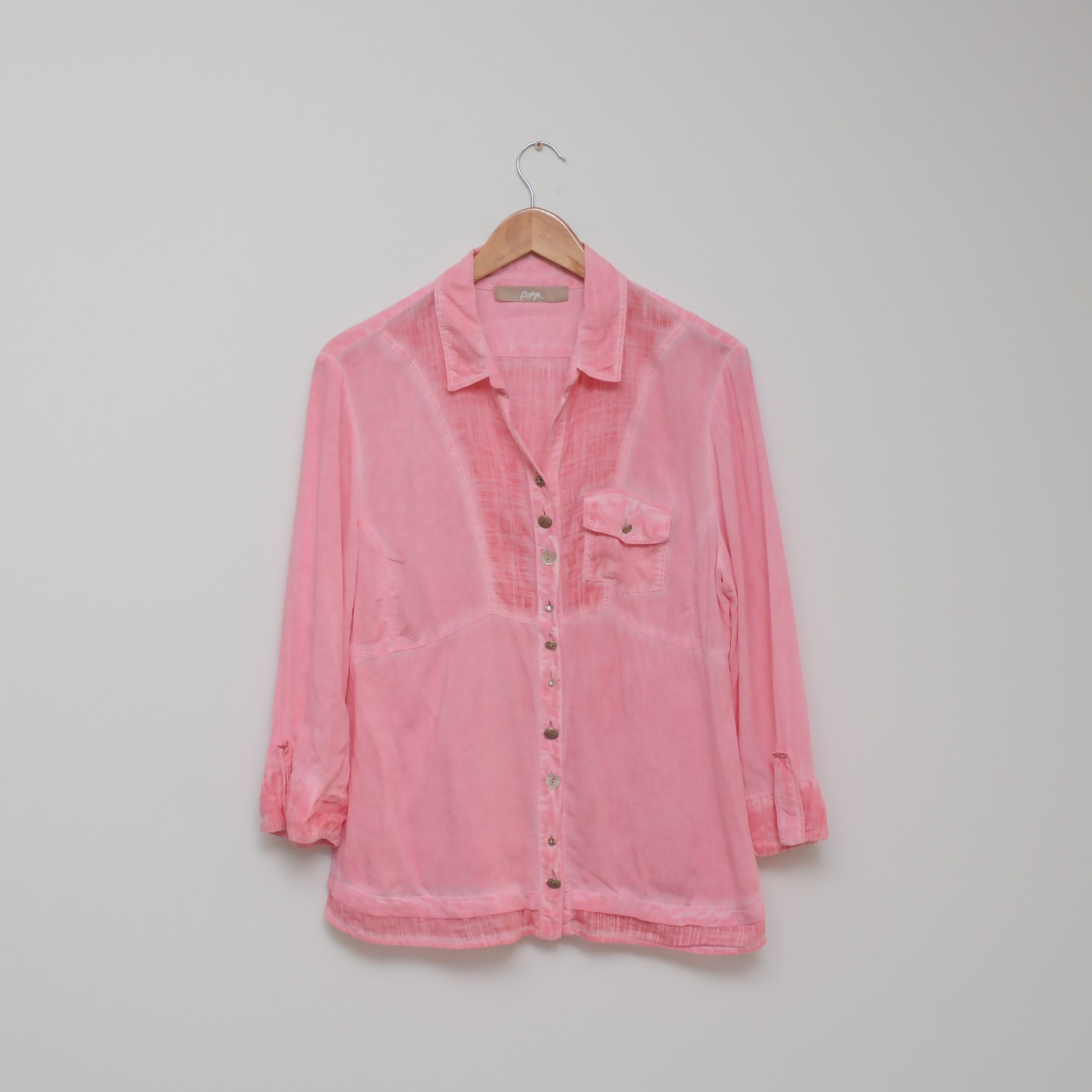 Bottega Desires Bottega by Elisa Cavaletti Pink Capri Blouse Shirt Top L Y2K Size L / US 10 / IT 46 - 1 Thumbnail