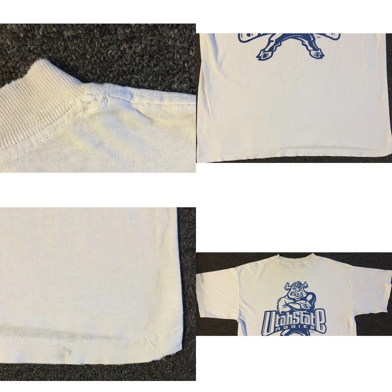 Vintage VINTAGE Utah State Aggies Shirt L White 90s Distressed Grunge College School T-Shirt Men Short Sleeve Size US L / EU 52-54 / 3 - 9 Thumbnail