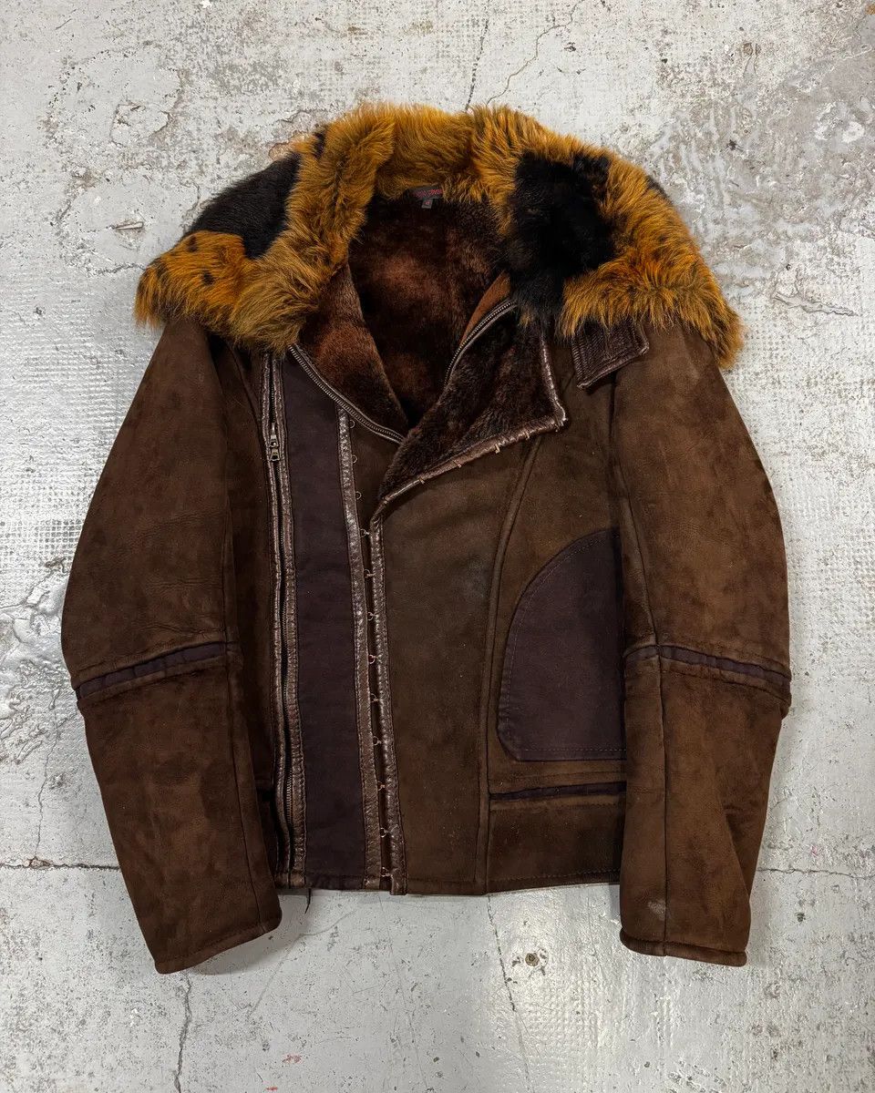 Roberto Cavalli 2000s Roberto Cavalli Fur Shearling Brown Leather Jacket Size US M / EU 48-50 / 2 - 1 Thumbnail