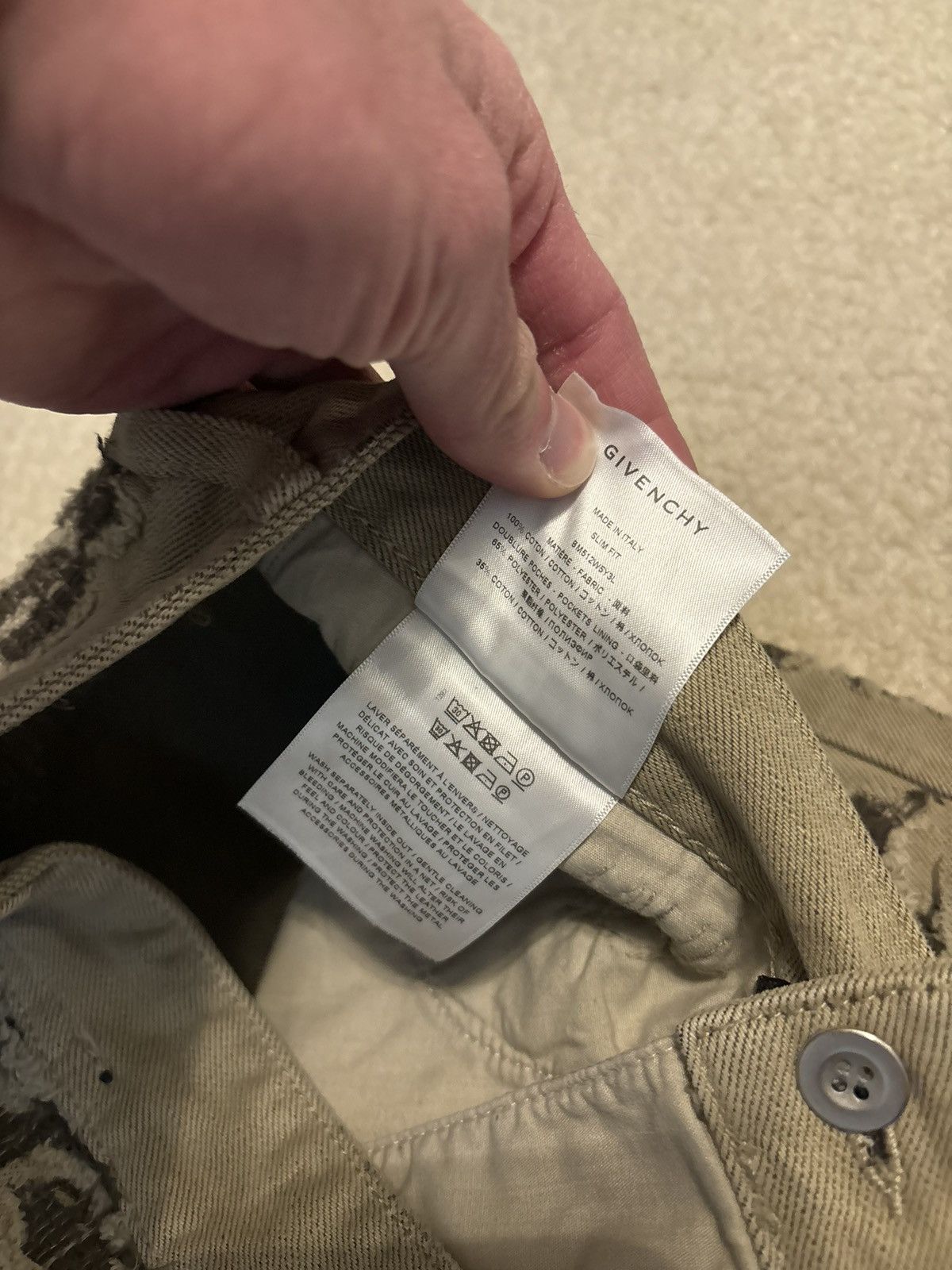 Givenchy Givenchy Distressed Camo Zipper Slim Fit Jeans Brown Beige Size US 30 / EU 46 - 10 Thumbnail