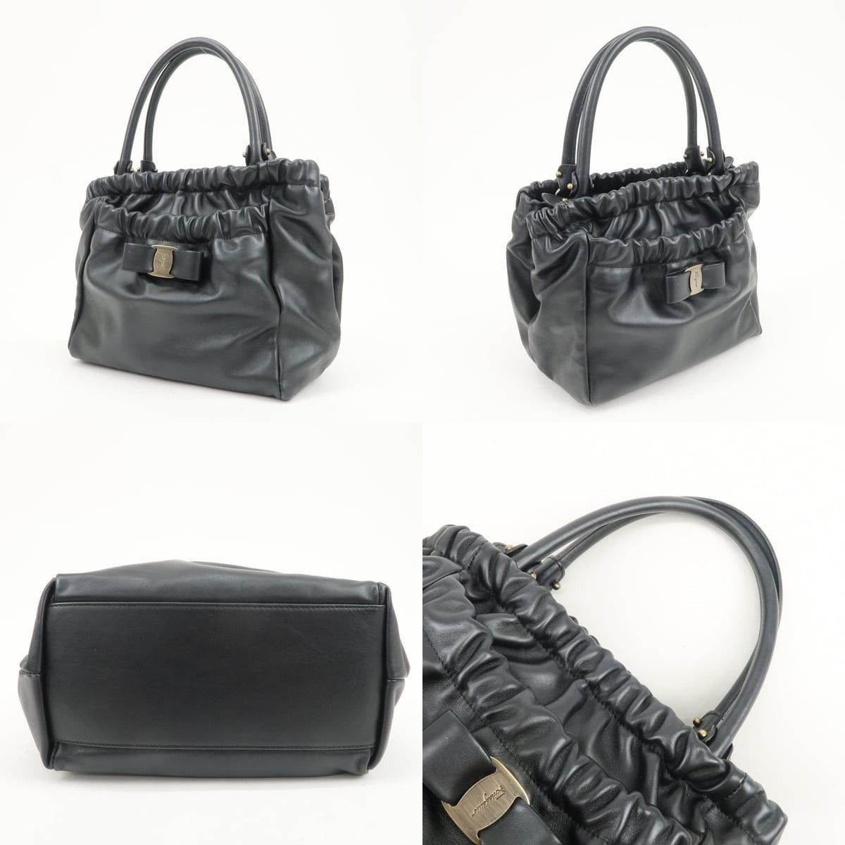 Salvatore Ferragamo Ferragamo Vara Bow Calfskin Shoulder Bag Black Size ONE SIZE - 3 Thumbnail