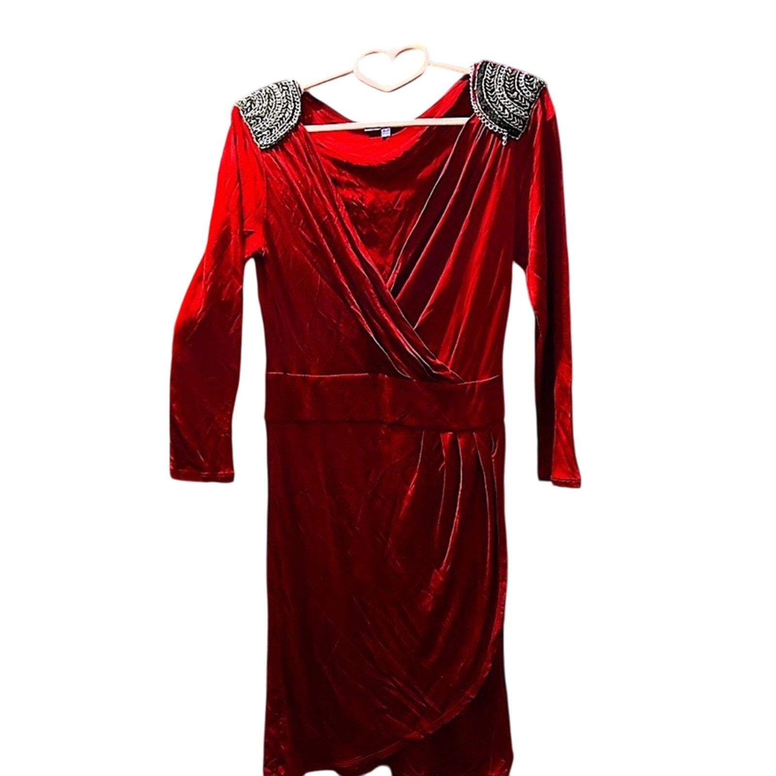 Vivienne Tam RARE! Vivienne Tam Red Faux Wrap Dress Chains Dark Fem M Size M / US 6-8 / IT 42-44 - 4 Thumbnail