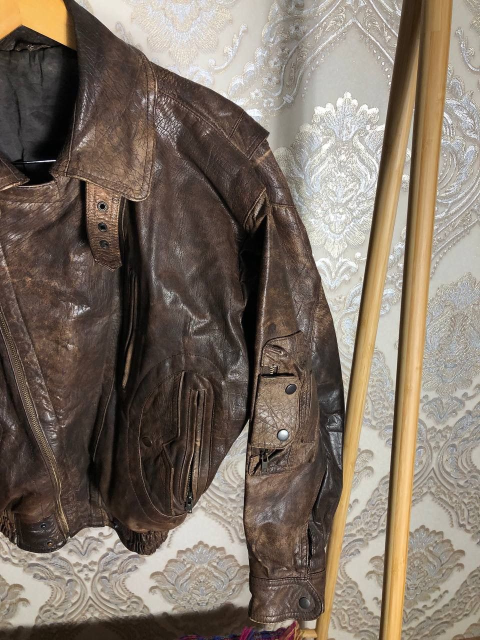 Genuine Leather VINTAGE GENUINE LEATHER BOMBER JACKET MOTORCYCLE RETRO 90s Size US M / EU 48-50 / 2 - 8 Thumbnail