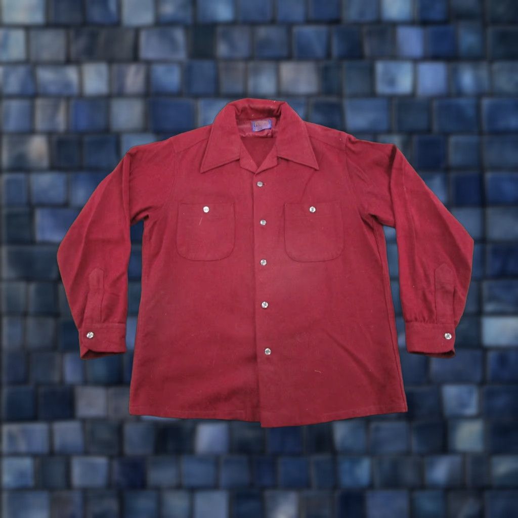 Pendleton VINTAGE Pendleton Button-Up Long Sleeve Wool USA Made Red Shirt M Size US M / EU 48-50 / 2 - 1 Thumbnail