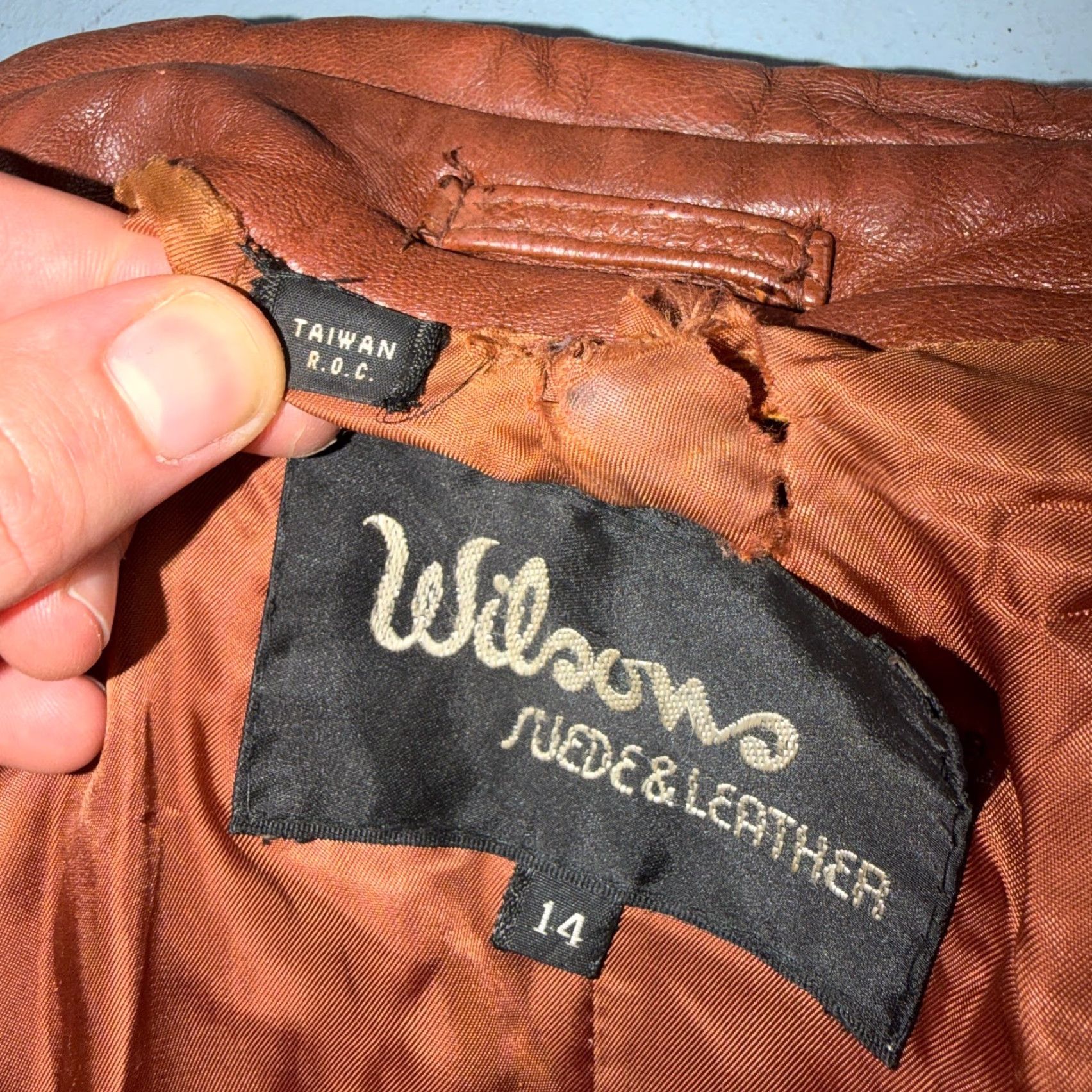 Vintage VTG Wilsons Women's Brown 100% Leather Jacket Trench Coat Car Belted 80s 90s Size XL / US 12-14 / IT 48-50 - 5 Thumbnail