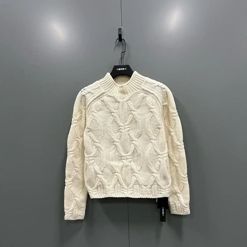 Acne Studios White Wool Long Sleeve Sweater