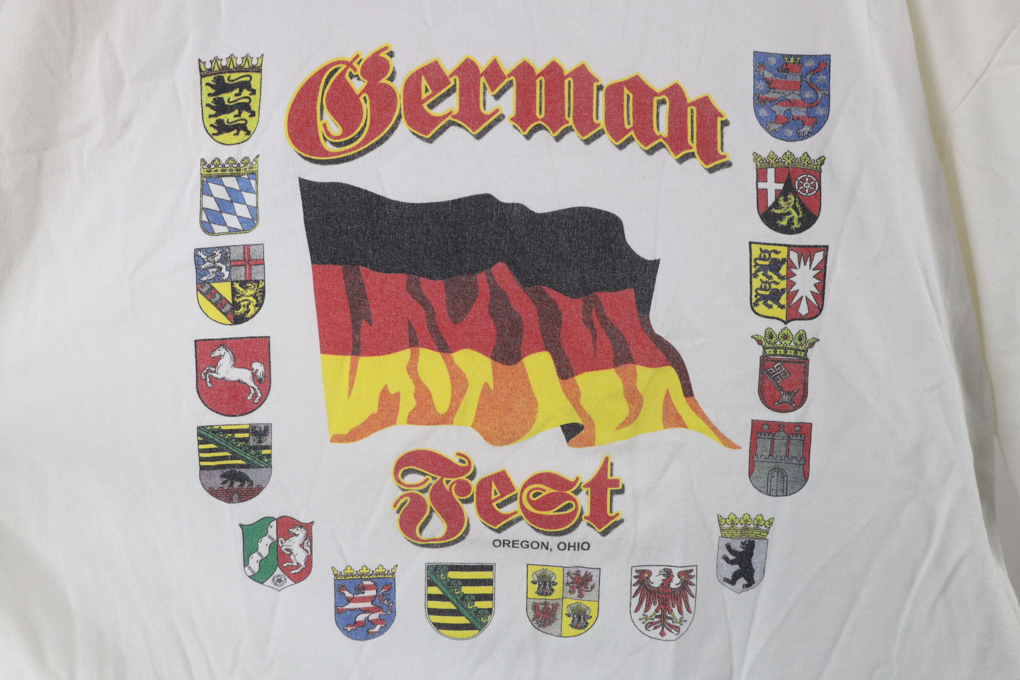 Vintage Vintage 90s Spell Out German Fest Short Sleeve T-Shirt White Size US XXL / EU 58 / 5 - 4 Thumbnail