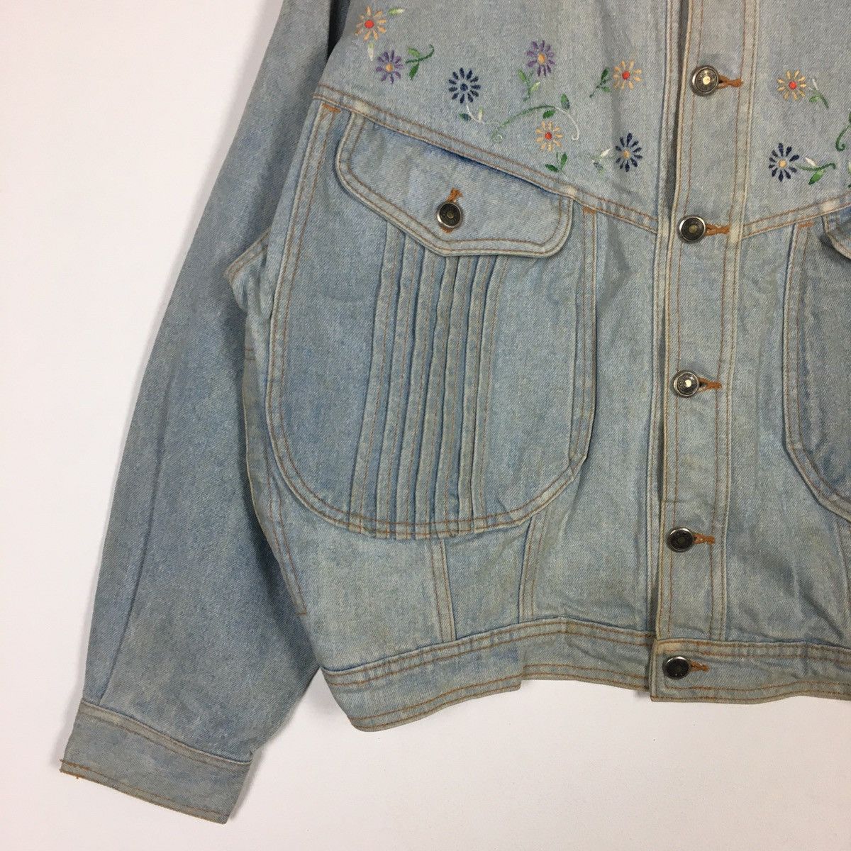 Vintage Vintage Jean Cox Embroidery Denim Jacket Size L / US 10 / IT 46 - 2 Thumbnail