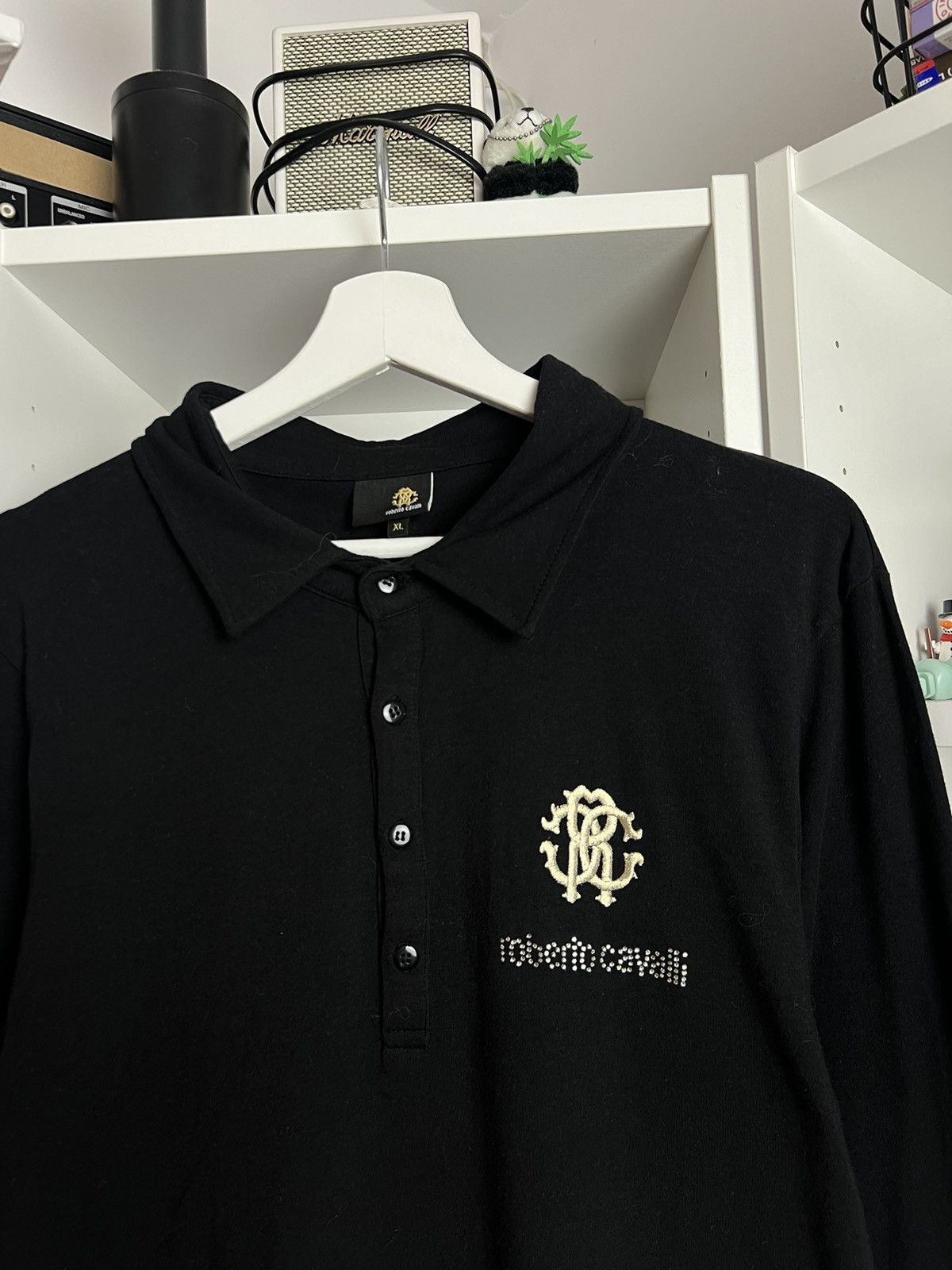 Designer × Roberto Cavalli Roberto Cavalli glitter logo longsleeve polo t-shirt XL fit M Size US M / EU 48-50 / 2 - 3 Thumbnail