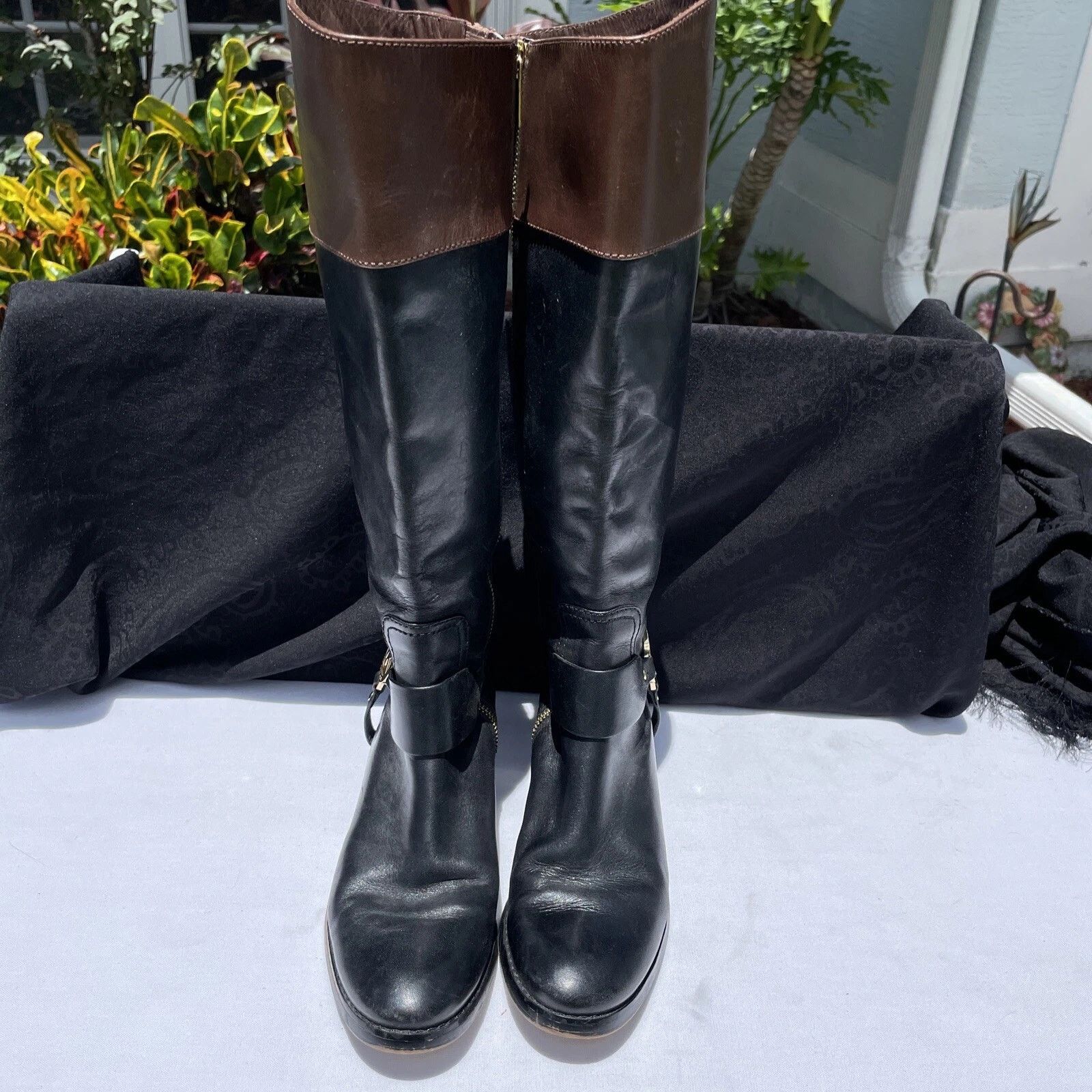 Michael Kors Michael Kors Black Leather Hamilton Riding Boots Sz 6 M Size US 6 / IT 36 - 1 Thumbnail