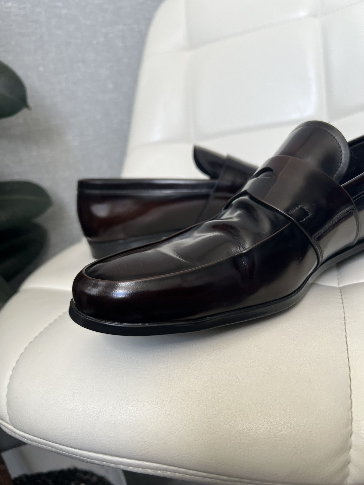 Prada Prada Brown Polished Leather Penny Loafers Men’s Size 11 Size US 12 / EU 45 - 6 Thumbnail