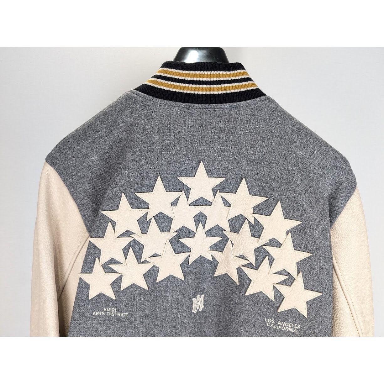 Amiri o1rshd1 Oversized Stars Varsity Jacket in Gray Size US XL / EU 56 / 4 - 12 Thumbnail