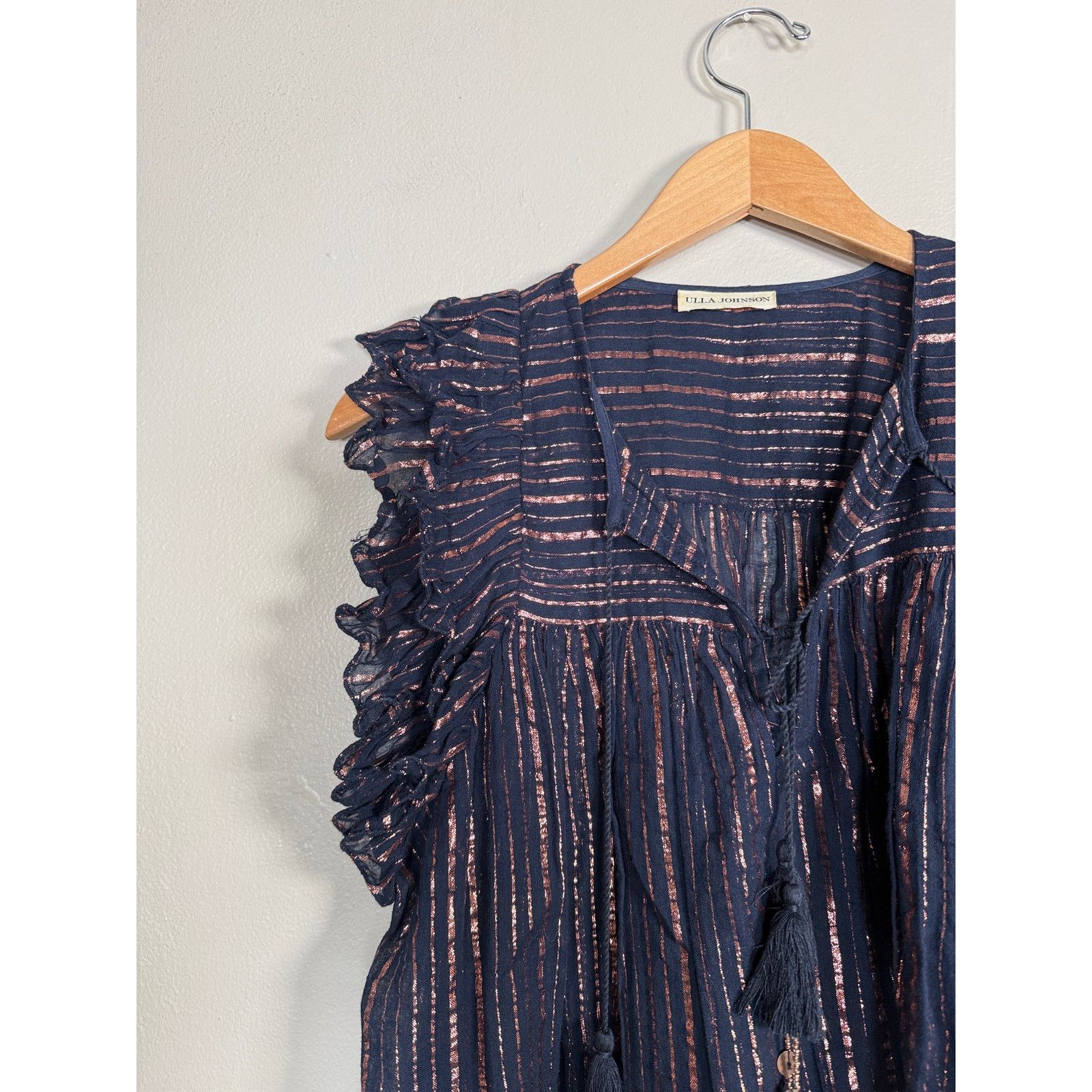 Ulla Johnson Ulla Johnson Cora Metallic Striped Top $210 size 4 Size S / US 4 / IT 40 - 6 Thumbnail