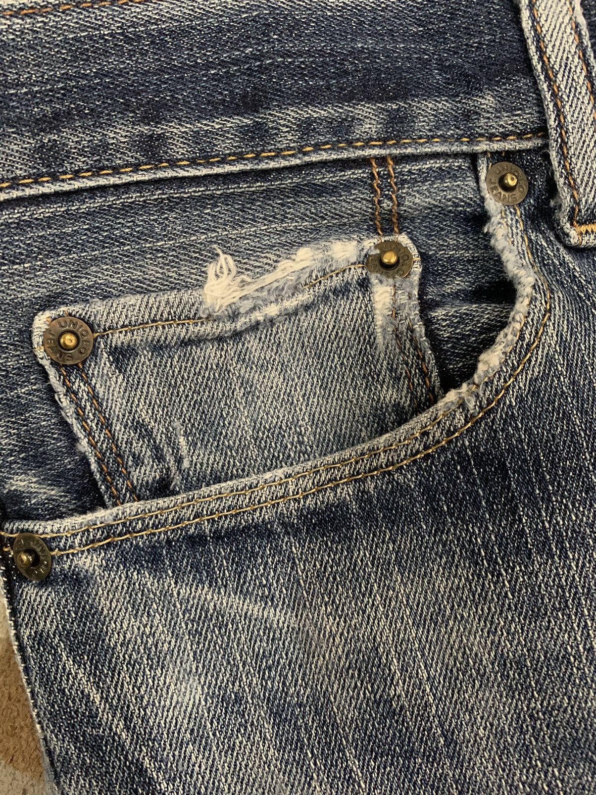 Undercover × Uniqlo Vintage Uniqlo S001 Straight Leg Distressed Grunge Jeans Size US 31 - 5 Thumbnail