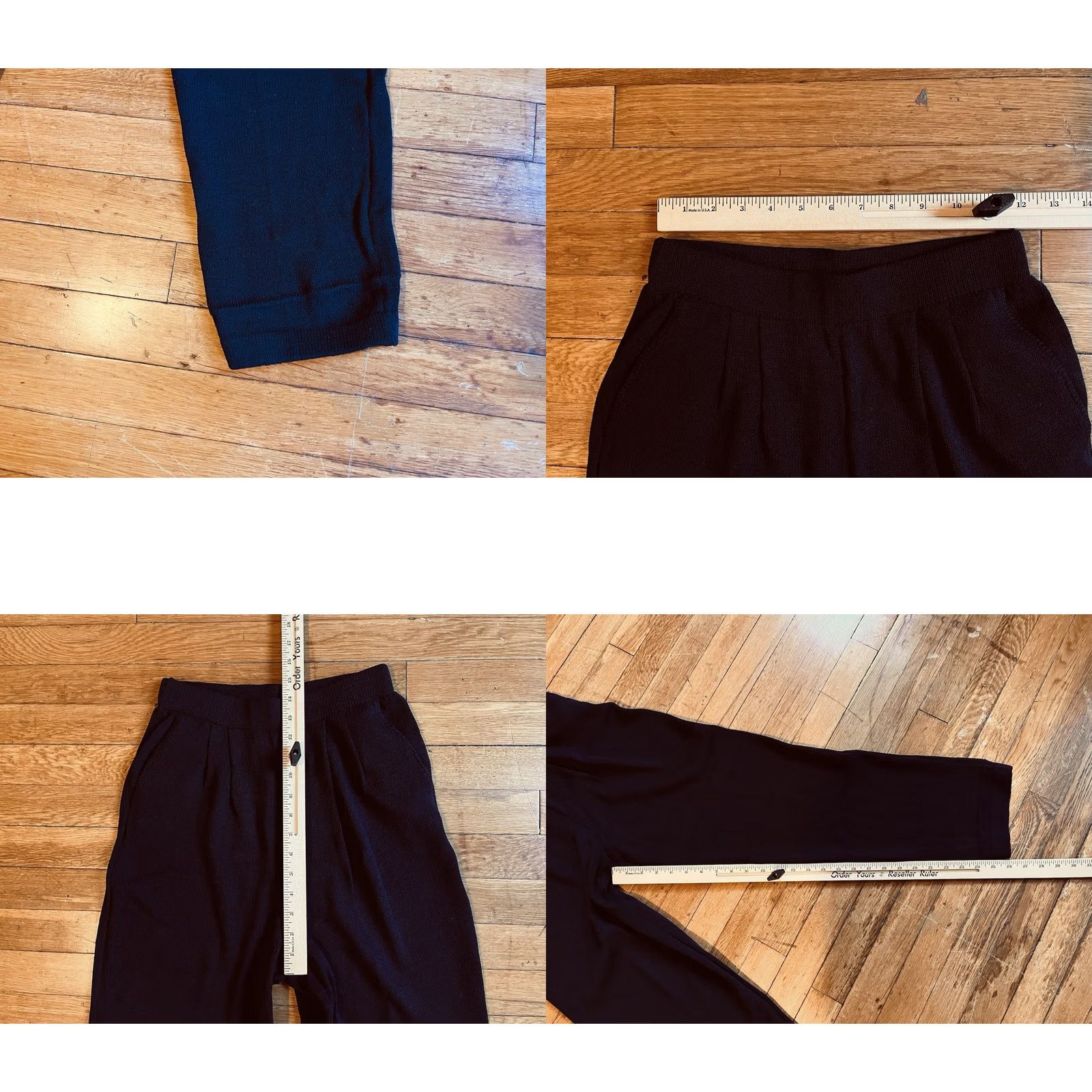 St. John St. John Collection Santana Knit Stretch Pants Women’s 4 Black Dress Pants Slim Straight Waist 24" Inseam 26" Wool Pleated Burnished Size 27" / US 4 / IT 40 - 8 Thumbnail