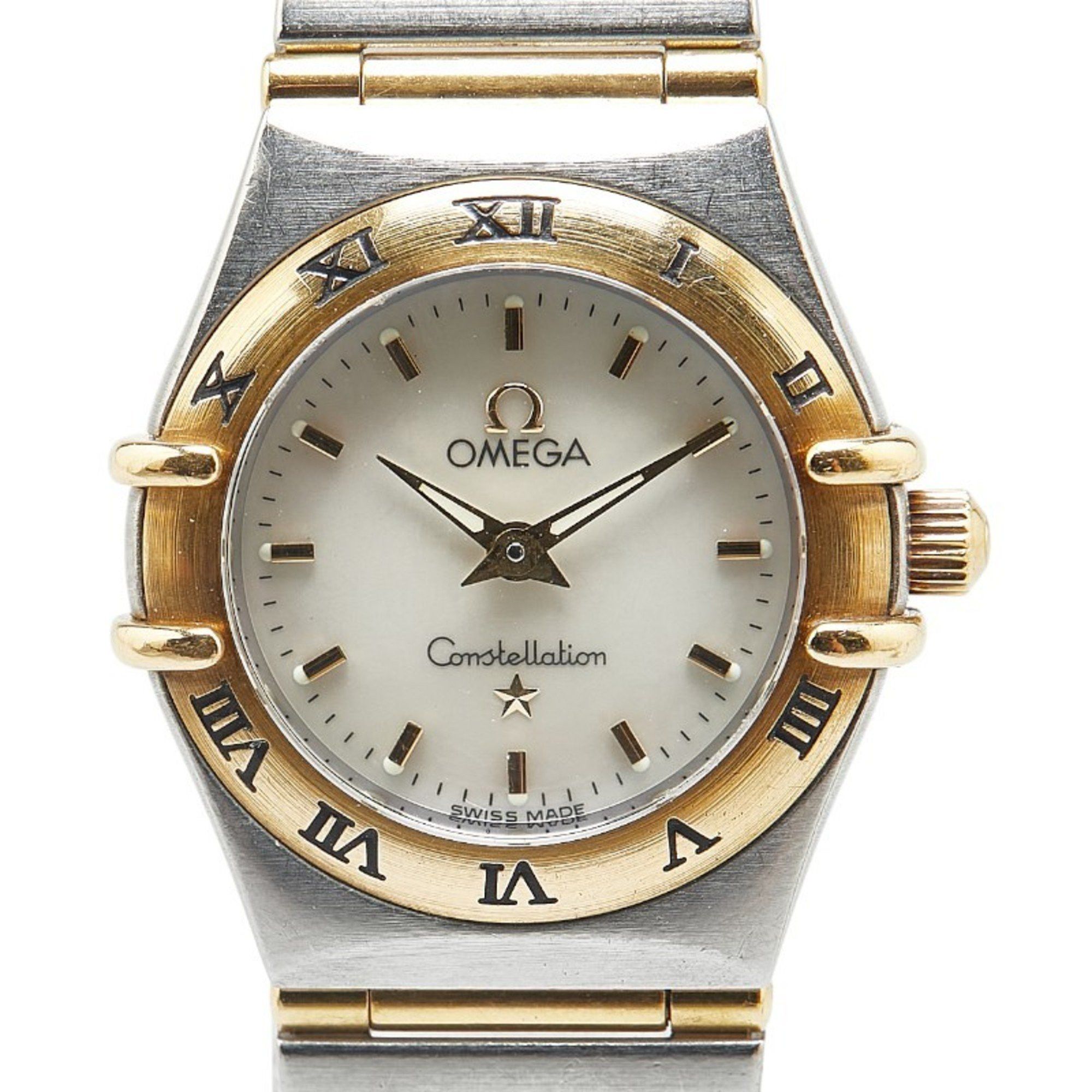 Omega Constellation Mini Watch 1262.70 Quartz White Dial Stainless Steel Plated Ladies, Women's