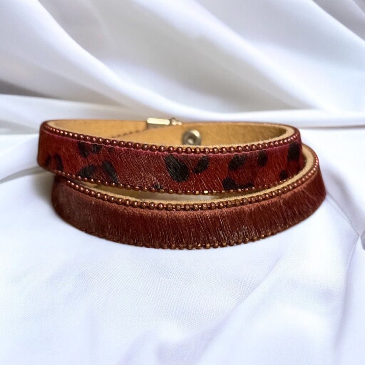 Other Leopard print leather fur wrap bracelet Size ONE SIZE - 1 Thumbnail
