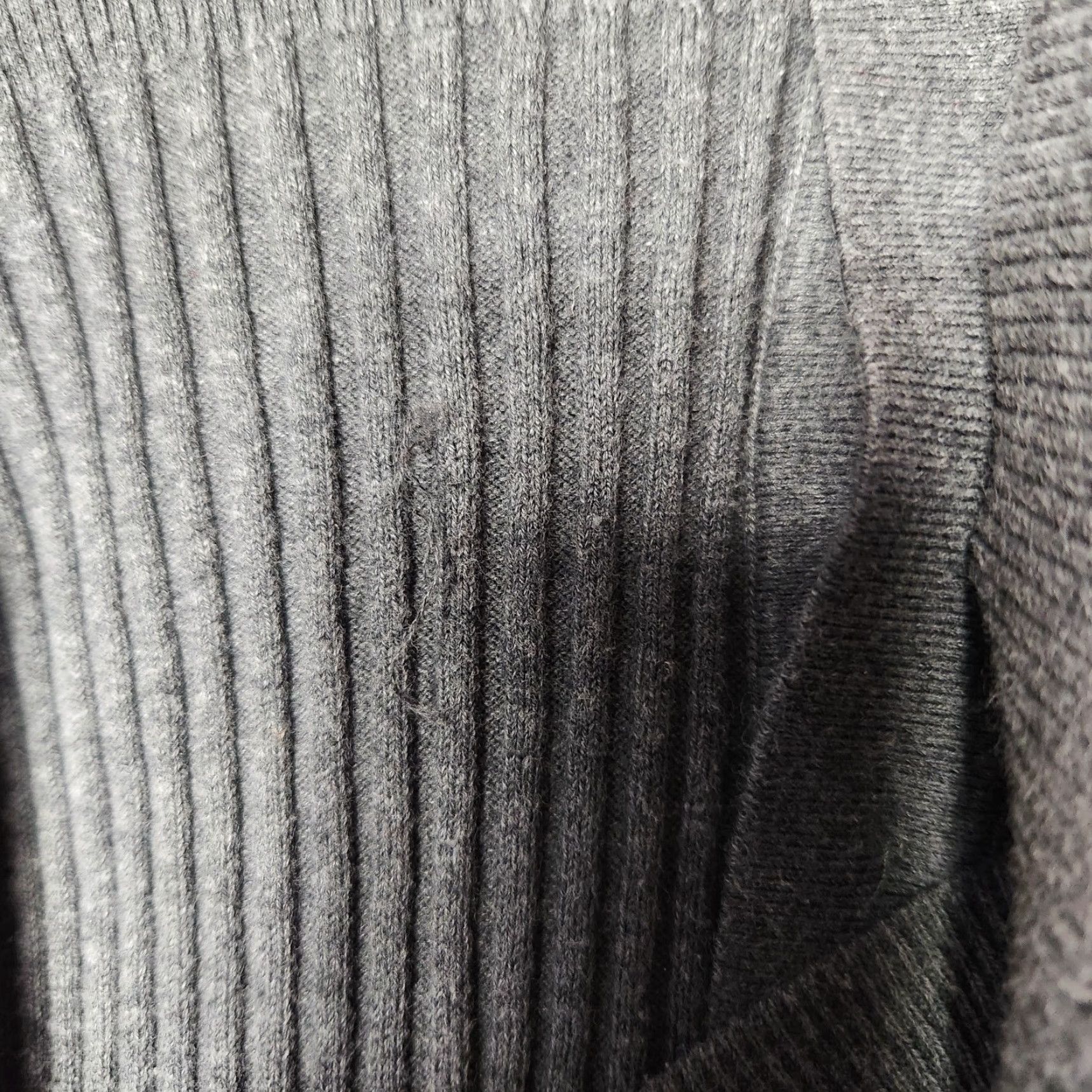 Lands' End Lands' End Cardigan Womens Y2K Charcoal Gray Heather Ribbed Button Front V-Neck Knit Cotton Blend L Size L / US 10 / IT 46 - 5 Thumbnail
