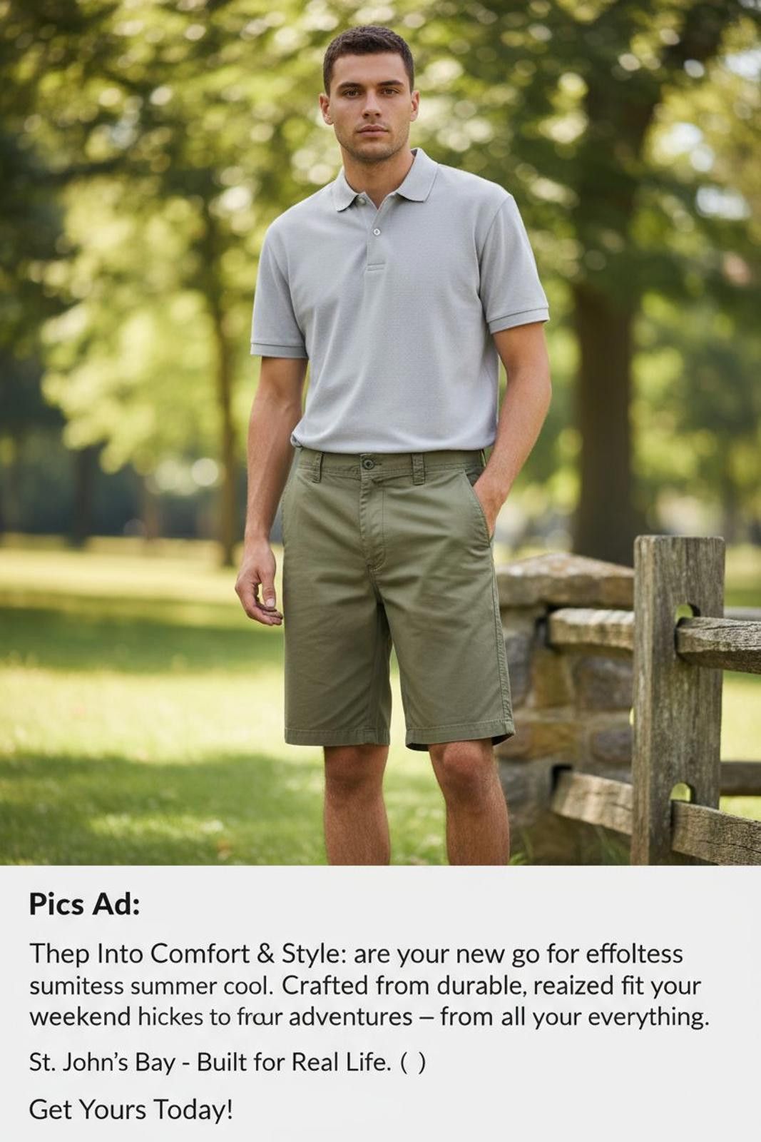 St. Johns Bay St. John's Bay Men's Khaki Chino Shorts Size US 36 / EU 52 - 2 Thumbnail