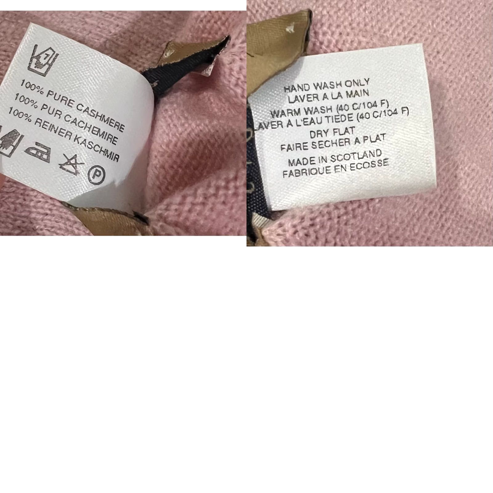 Parker Samuel Parker Clothier Scarf Gray Pink Cashmere 50x9 Made in Scotland Womens Rectangle Colorblock Preppy Classic UK Winter Fall Spring Size ONE SIZE - 8 Thumbnail
