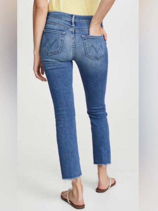 MOTHER MOTHER Insider Crop Step Fray Distressed Flare Jeans - 25" Size 25" / US 0 / IT 36 - 14 Thumbnail
