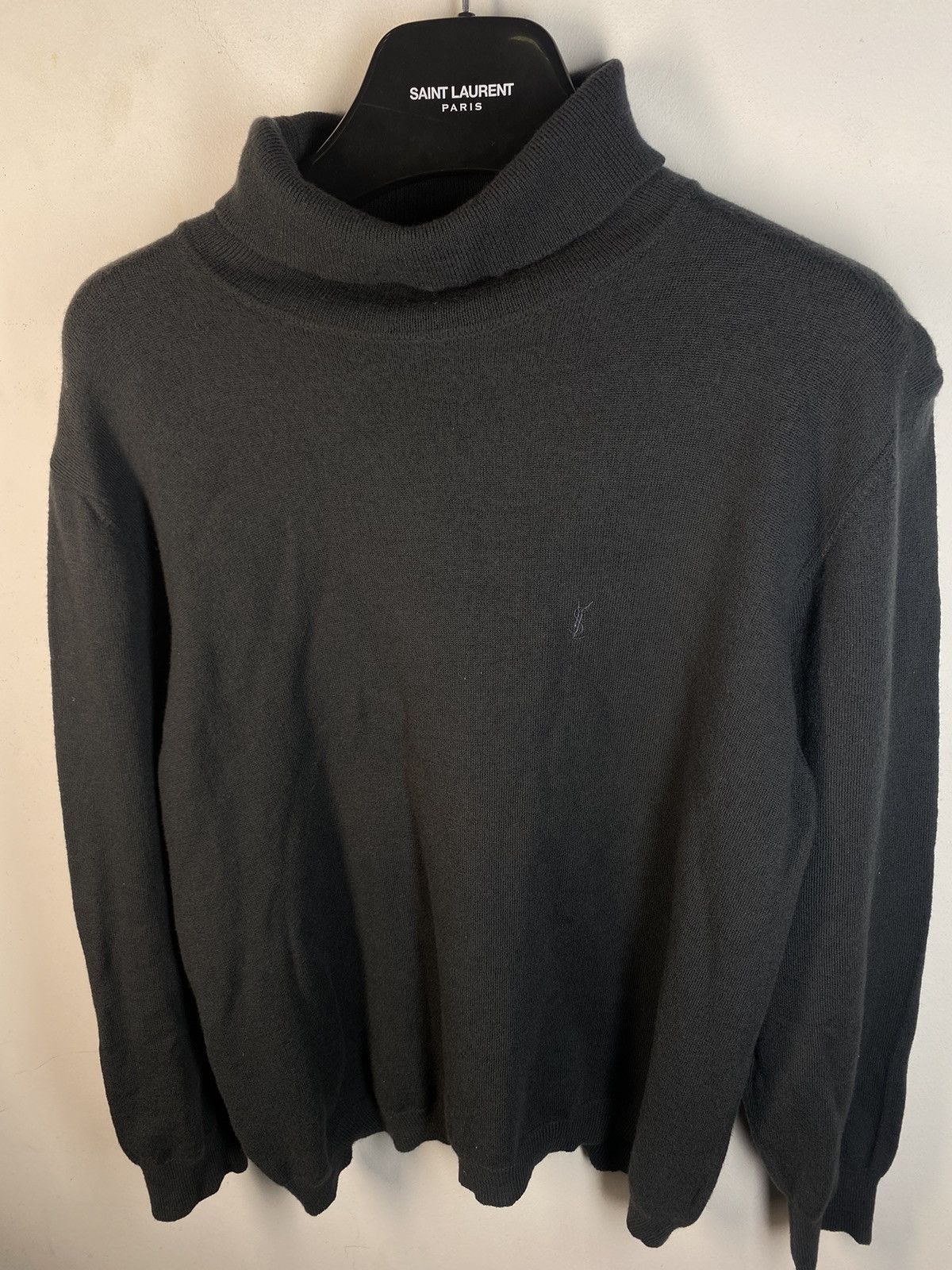 Vintage × Yves Saint Laurent 90’s Wool YSL Turtleneck Grey YSL Sweater Size US S / EU 44-46 / 1 - 3 Thumbnail