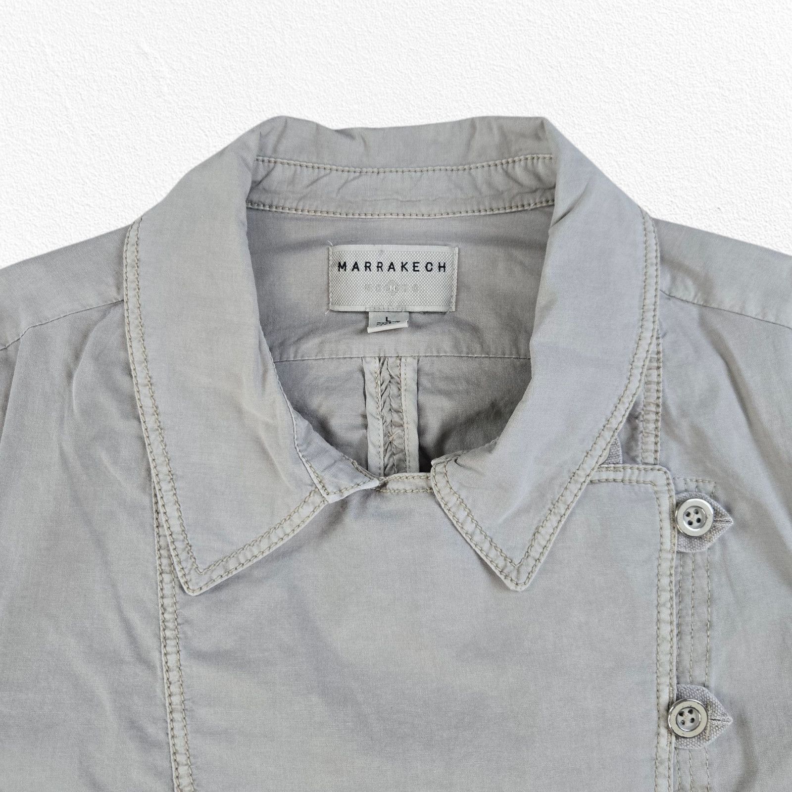 Anthropologie Marrakech Asymmetrical Utility Jacket Pearl Gray Size L Size L / US 10 / IT 46 - 4 Thumbnail