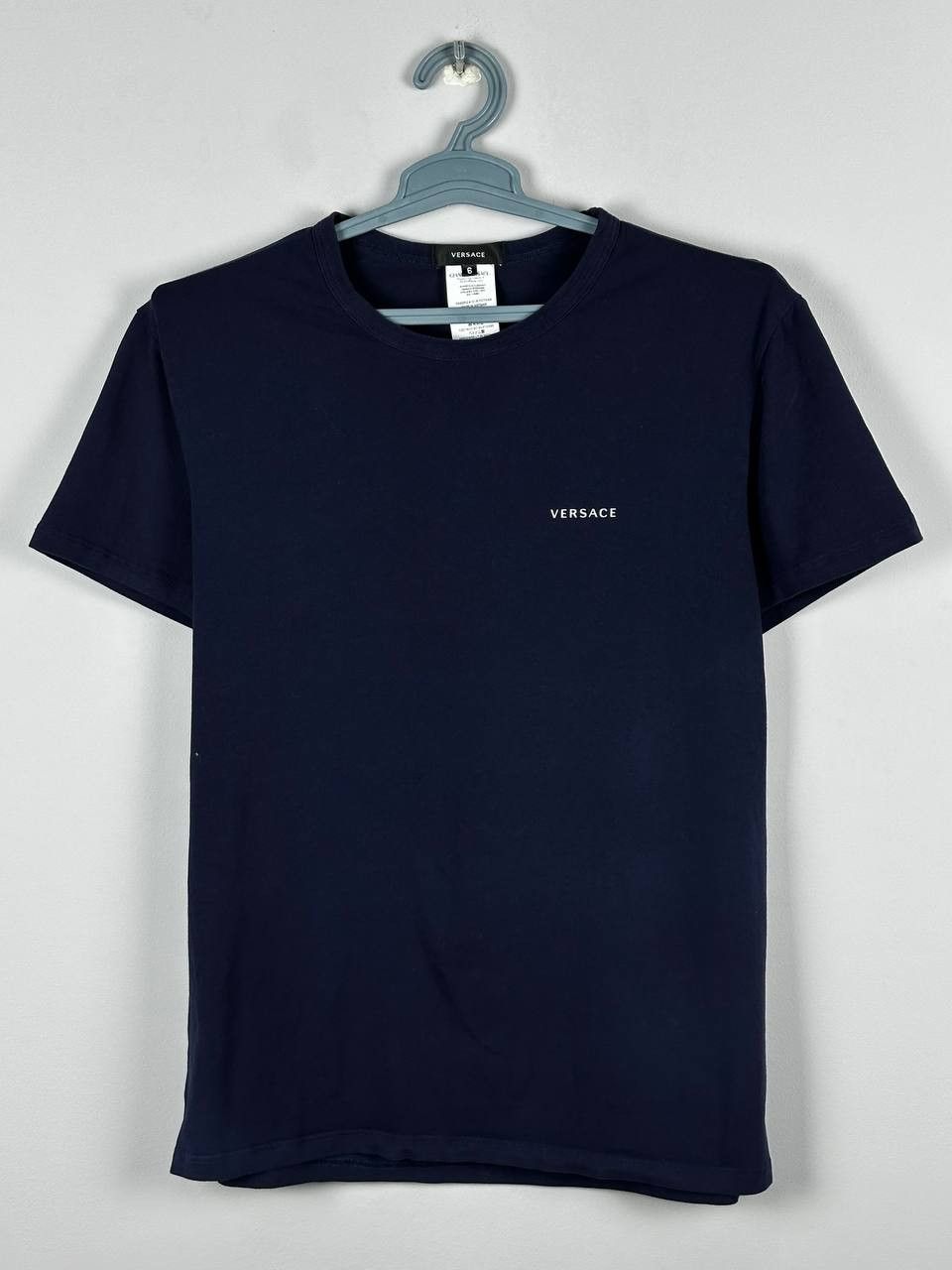 Versace Versace Luxury Basic Logo T Shirt Navy Slim Fit Size US L / EU 52-54 / 3 - 2 Thumbnail