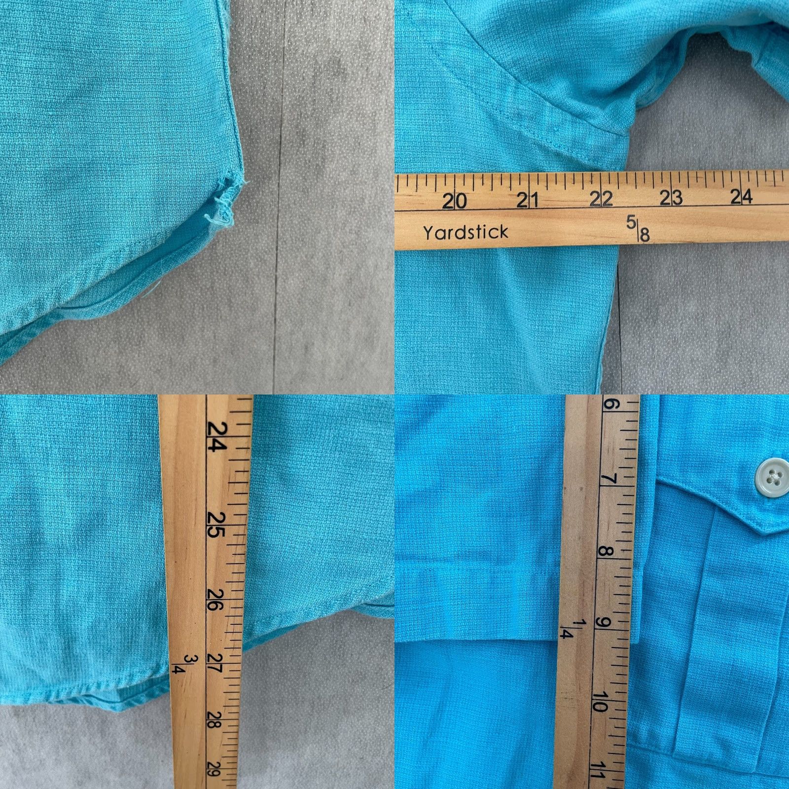 Polo Ralph Lauren VINTAGE Polo Ralph Lauren Shirt Men Adult Medium Blue Linen Cotton Button-Up Short Sleeve M Blue Polo Shirt 90s Mens Size US M / EU 48-50 / 2 - 8 Thumbnail