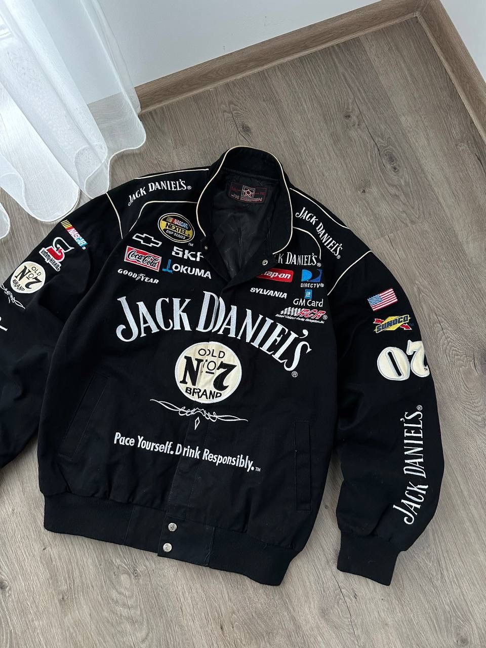 NASCAR × Vintage Vintage Jack Daniel’s NASCAR Racing Denim Black Jacket Size US M / EU 48-50 / 2 - 4 Thumbnail