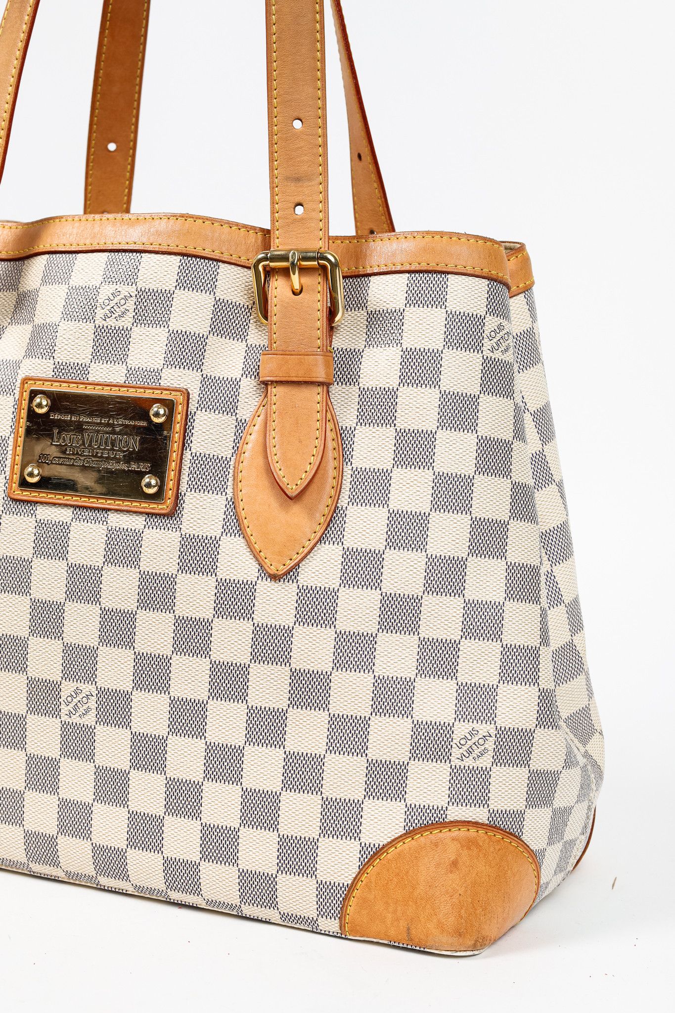 Louis Vuitton Louis Vuitton Hampstead MM Damier Azur Canvas Tote Size ONE SIZE - 9 Thumbnail