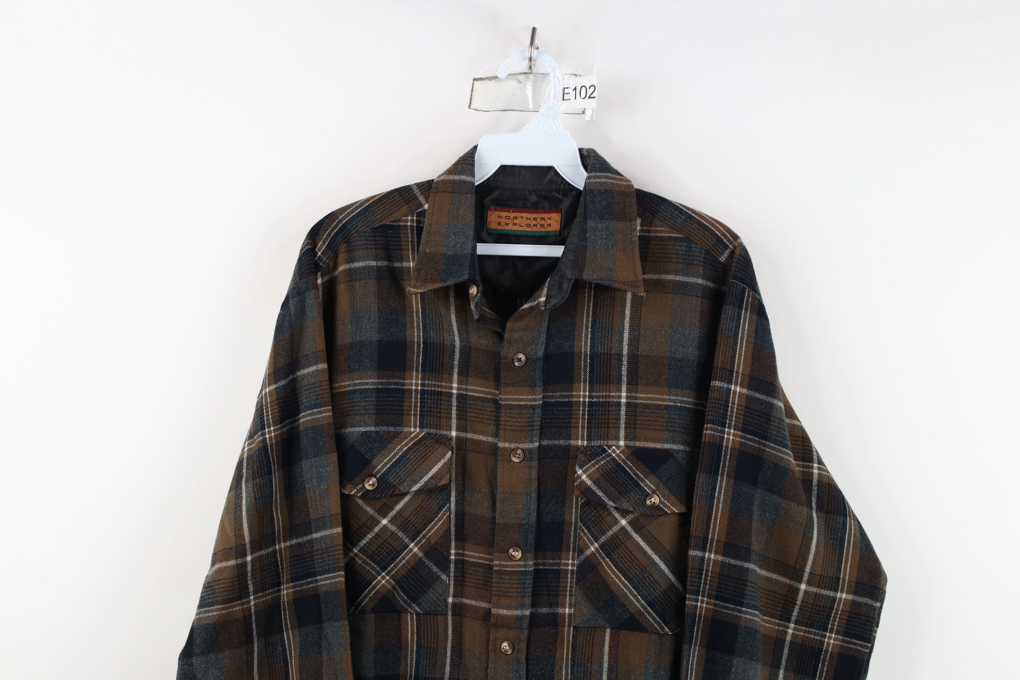 Vintage Vintage 90s Streetwear Pocket Collared Button Shirt Plaid Size US L / EU 52-54 / 3 - 2 Thumbnail