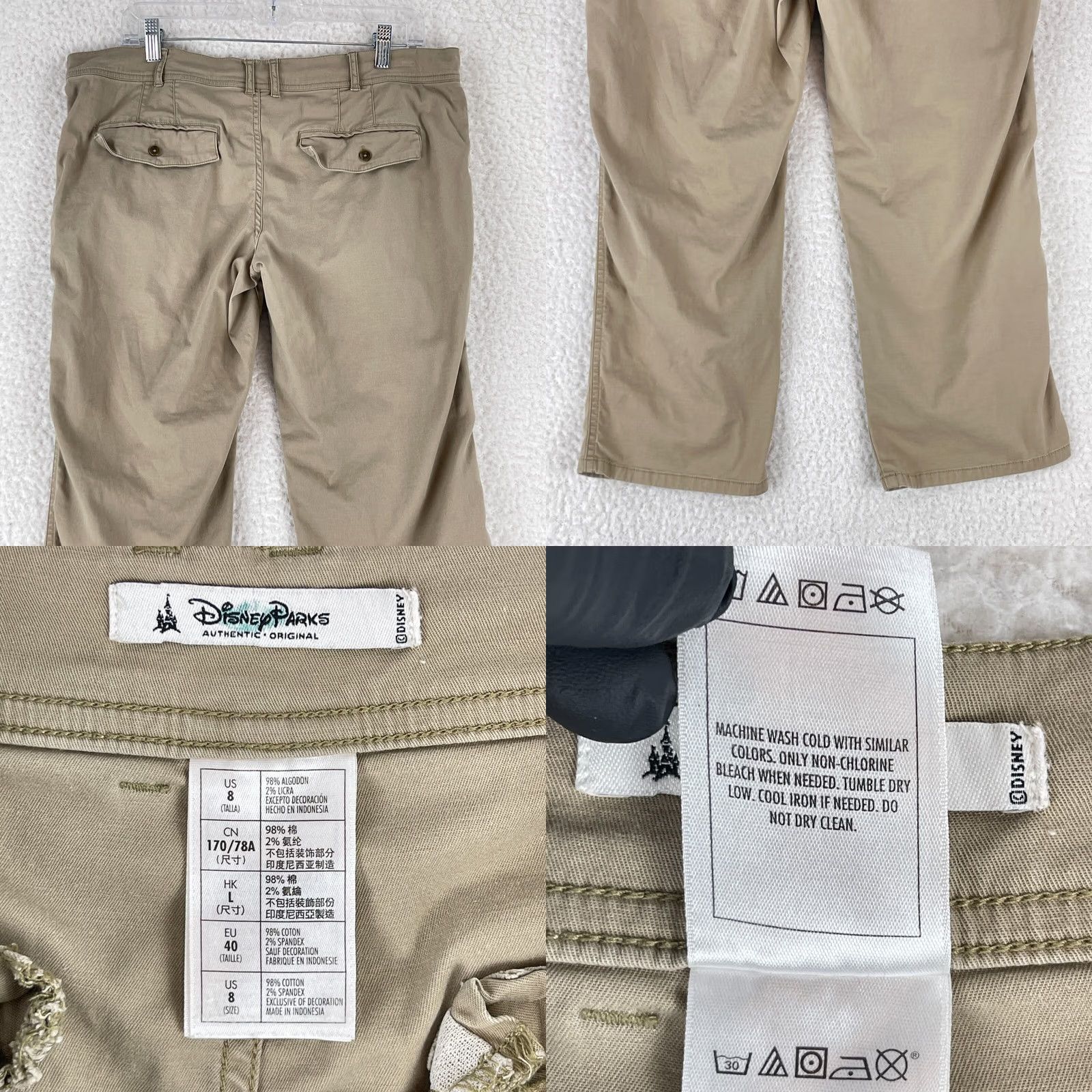 Disney Disney Chino Pants Womens Size 8 Brown Khaki Cropped Mid-Rise Straight Pants Size 30" / US 8 / IT 44 - 9 Thumbnail