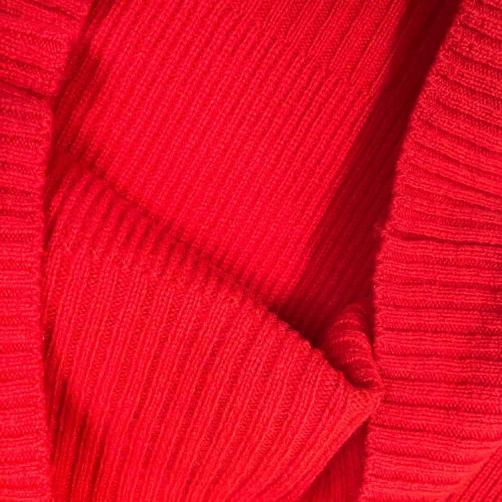 Sacai Sacai Cut-Out Wool Ribbed Knit Pullover Red Size S / US 4 / IT 40 - 5 Thumbnail