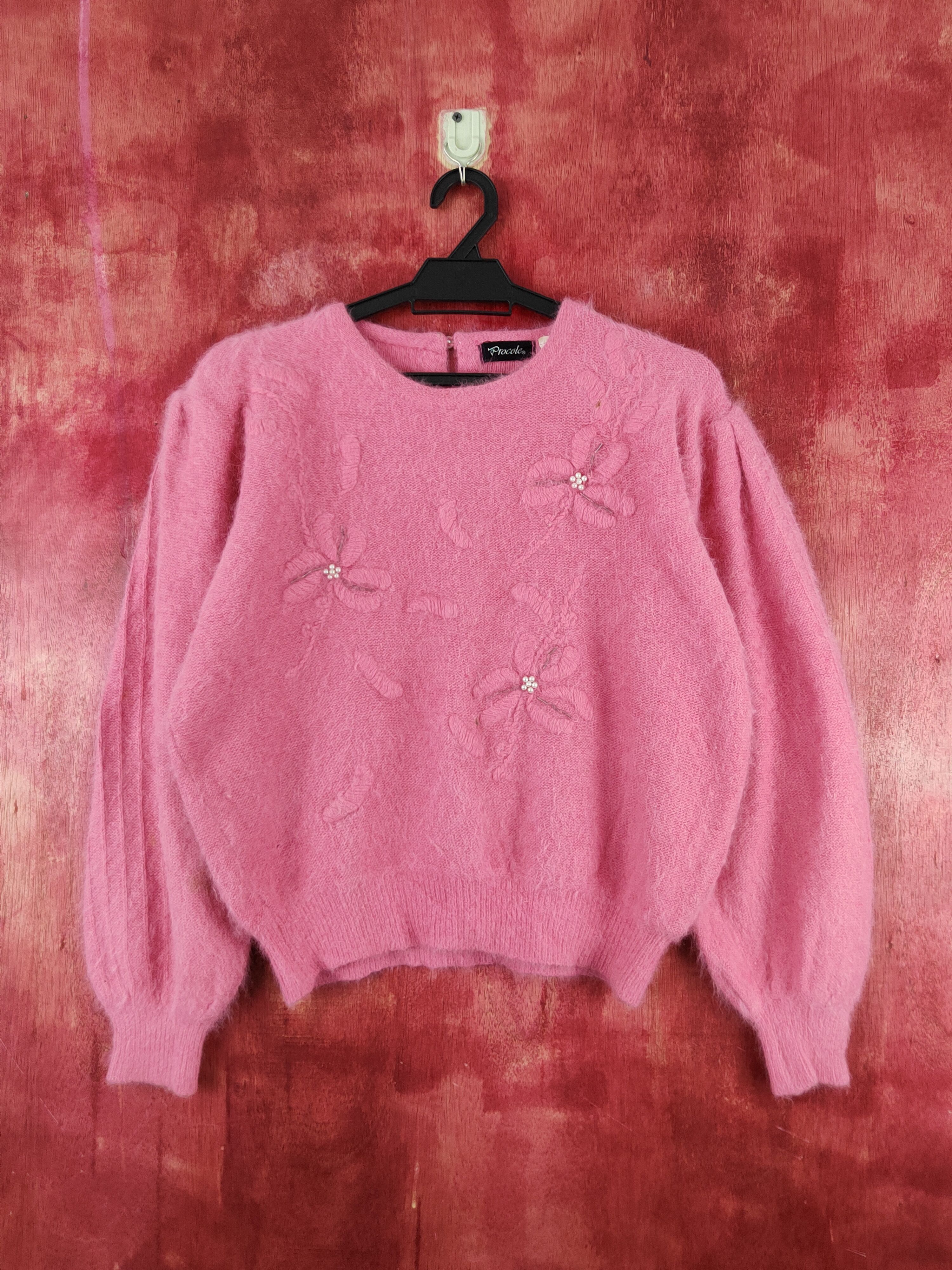image of Homespun Knitwear Procole Pink Shag Shaggy Fur Mohair Knitwear S2019, Women's (Size Medium)