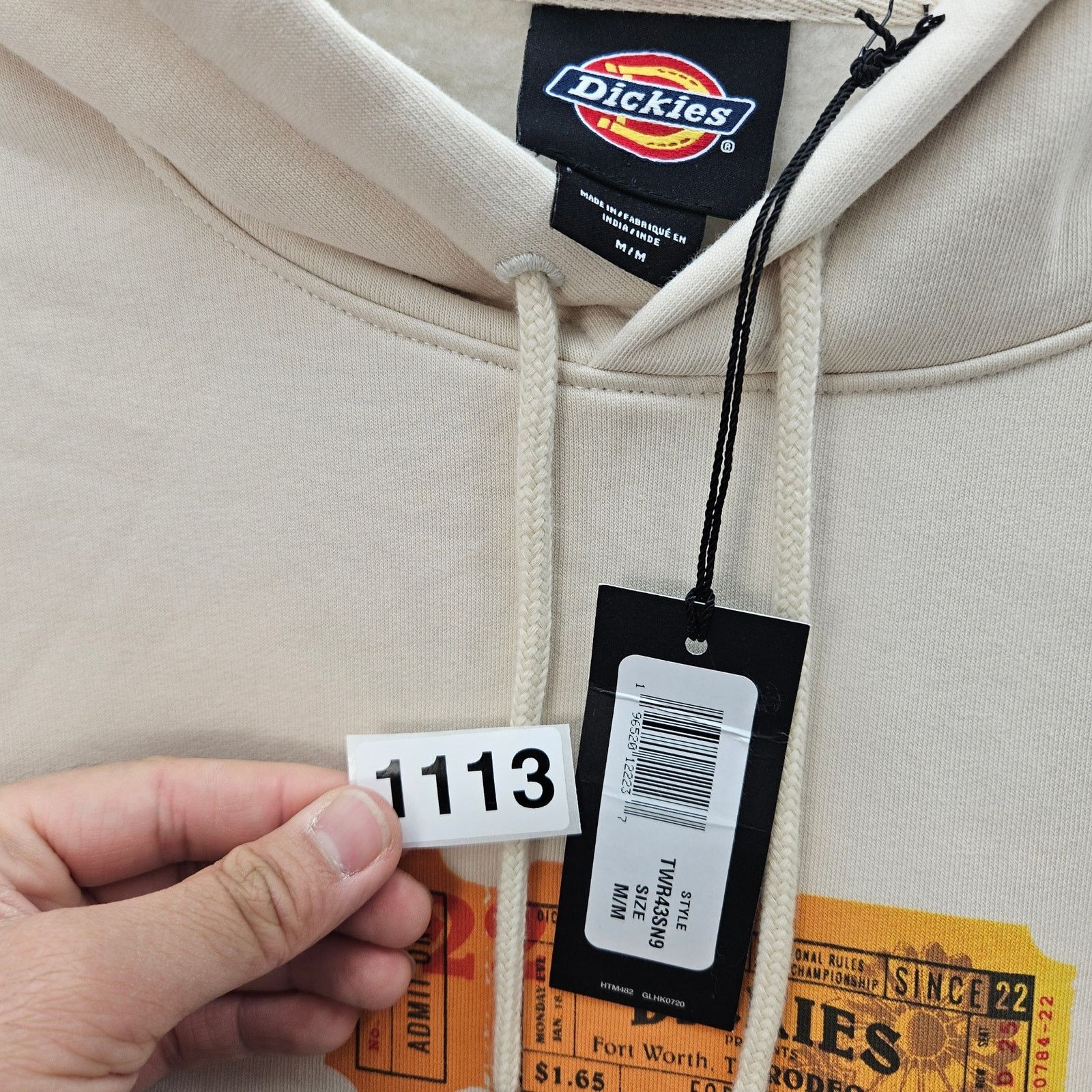 Dickies DICKIES MEN'S SIZE MEDIUM RODEO ADMISSION TICKET WHITE FLEEC Size US M / EU 48-50 / 2 - 7 Thumbnail