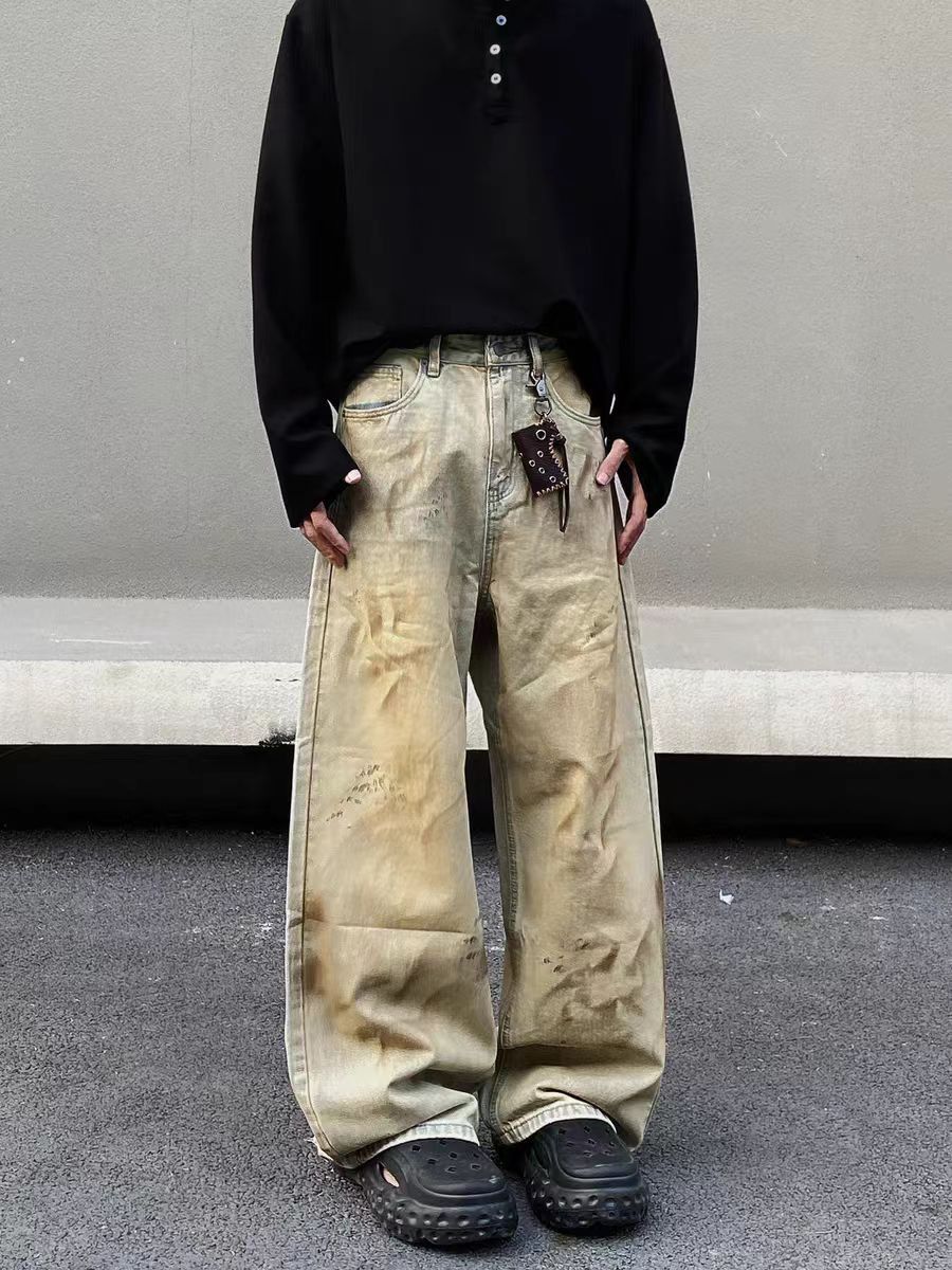 Designer × Jean × Vintage Vintage yellow clay graffiti machete baggy jeans Size US 34 / EU 50 - 2 Thumbnail