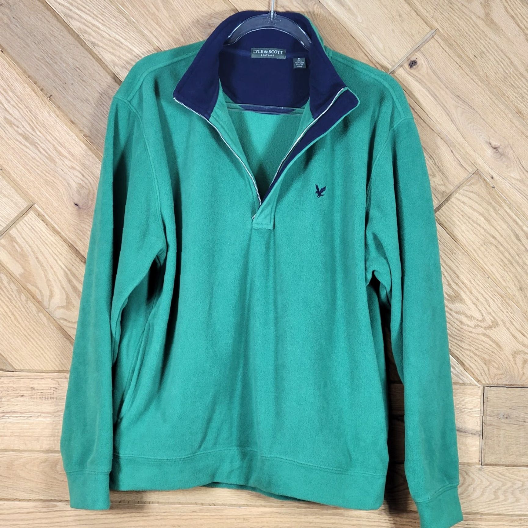 Lyle & Scott Lyle & Scott Mens Pullover Sweatshirt 1/4 Zip Long Sleeve Green M Size US M / EU 48-50 / 2 - 7 Thumbnail