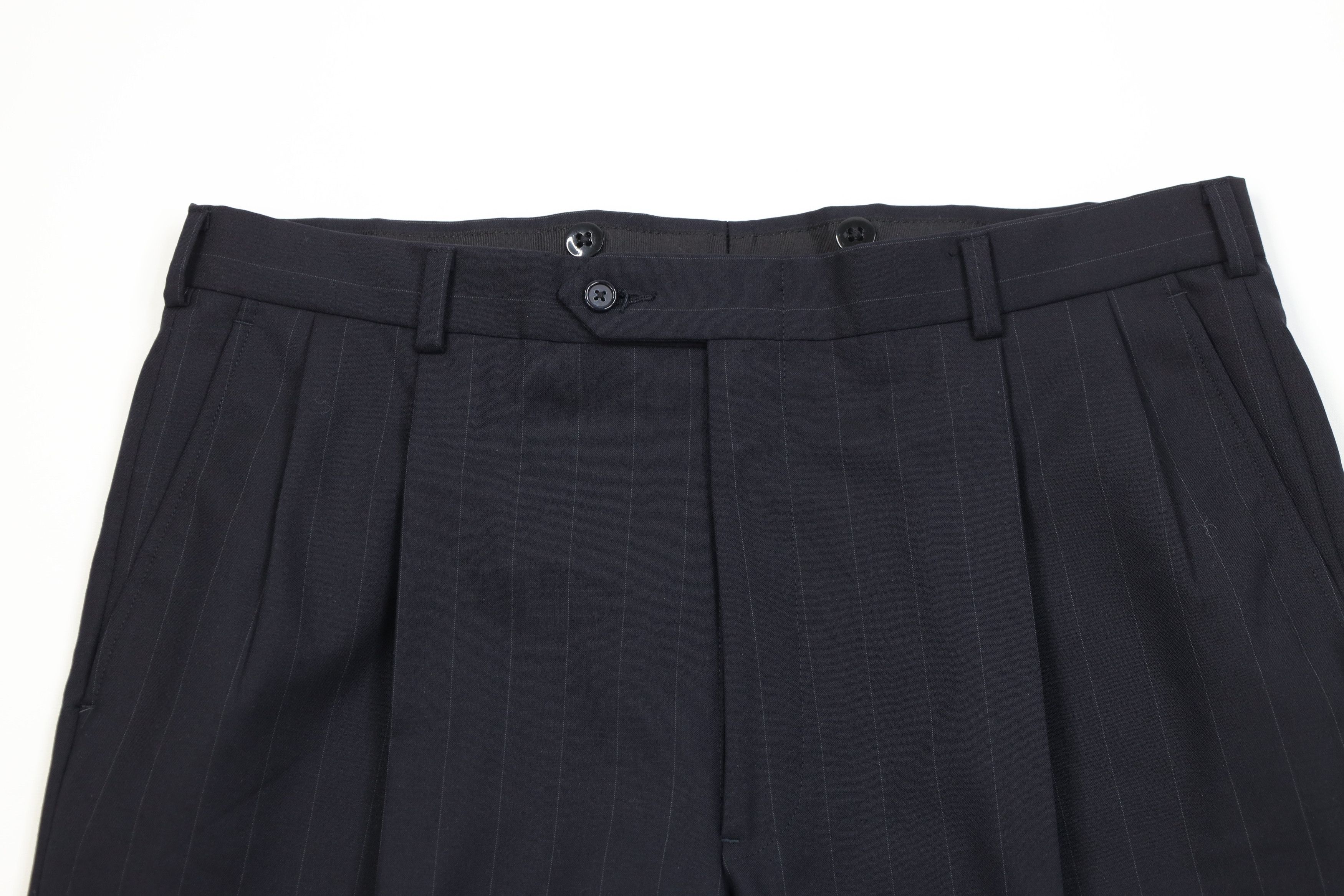 Vintage 90s Streetwear 2 Piece Super 100s Wool Striped Suit