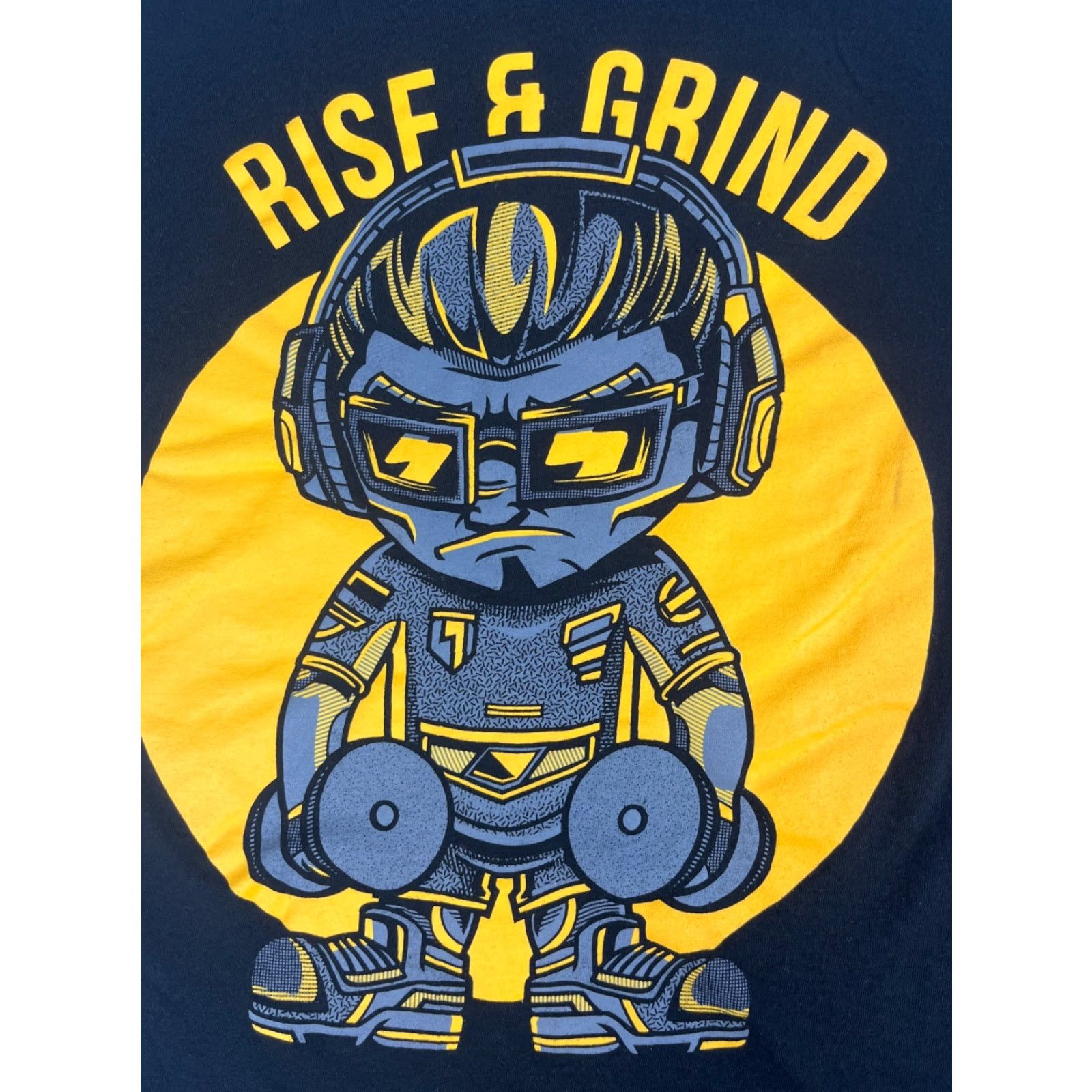 Vintage Musclebox Rise & Grind Graphic T-Shirt Men's L Made in USA Black Crew Neck Short Sleeve Gym Size US L / EU 52-54 / 3 - 3 Thumbnail