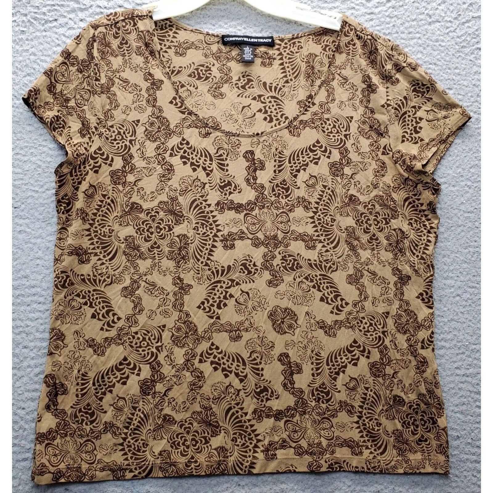 Ellen Tracy Ellen Tracy Blouse Womens Size L Floral Cap Sleeve Round Neck Multicolor Shirt Womens Size L / US 10 / IT 46 - 2 Thumbnail