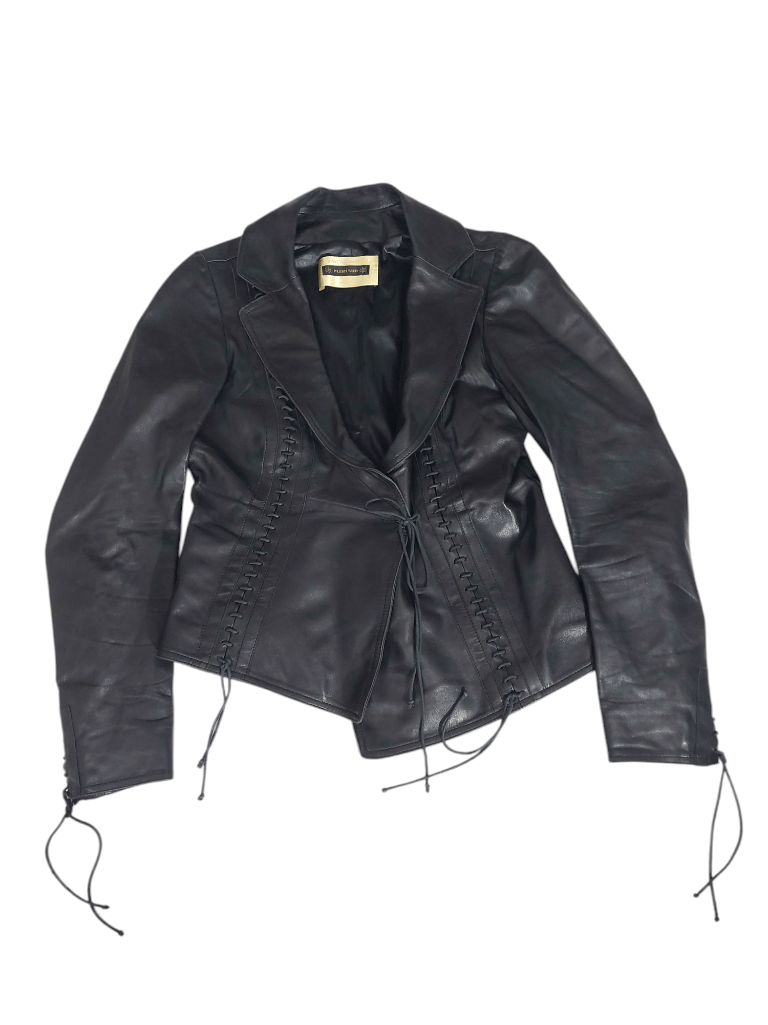 plein sud Archive 2002 Plein Sud laced leather jacket Size M / US 6-8 / IT 42-44 - 1 Thumbnail