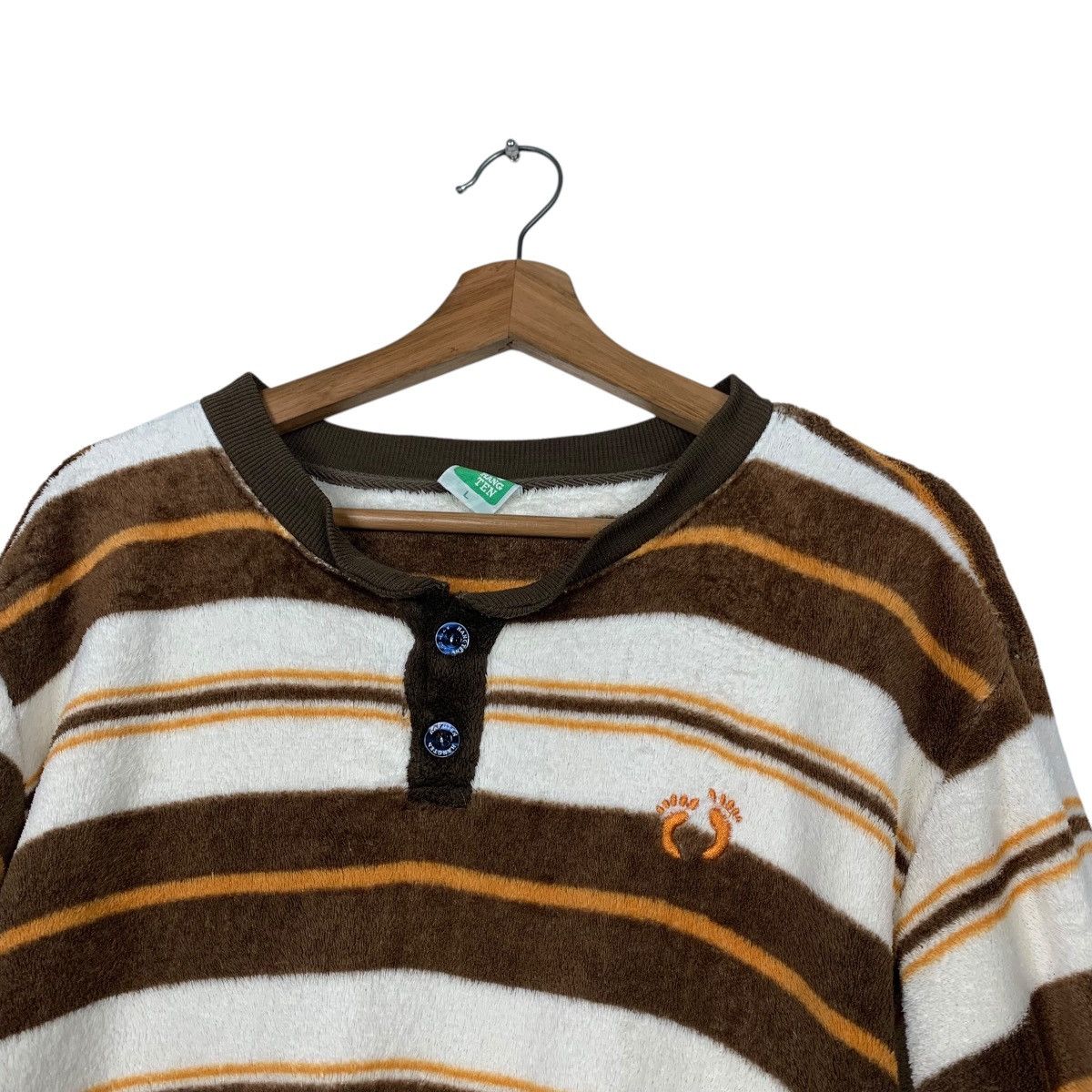Hang Ten HANG TEN Small Logo Striped Fleece Sweatshirts #2272-C100 Size US L / EU 52-54 / 3 - 7 Thumbnail