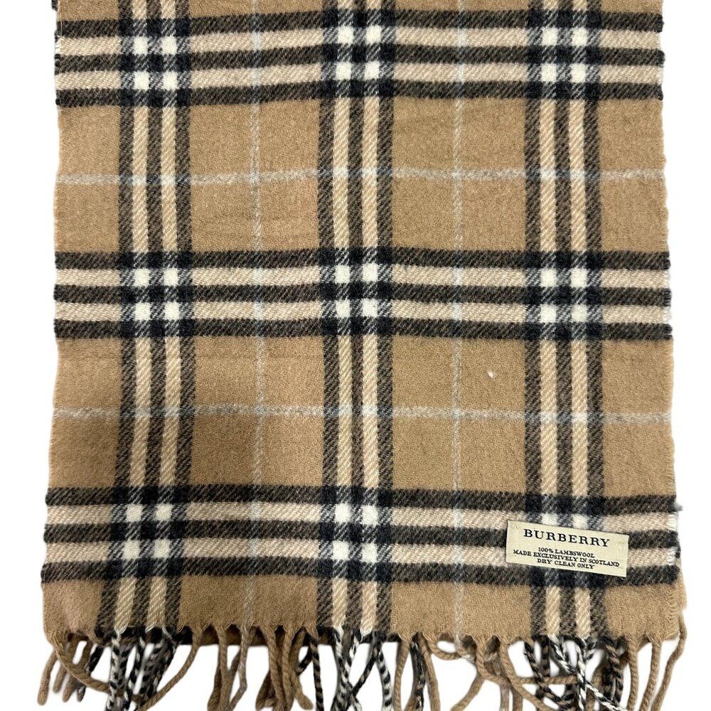 Burberry Burberry Classic Check Unisex Scarf Beige 100% Lambswool Size ONE SIZE - 2 Thumbnail